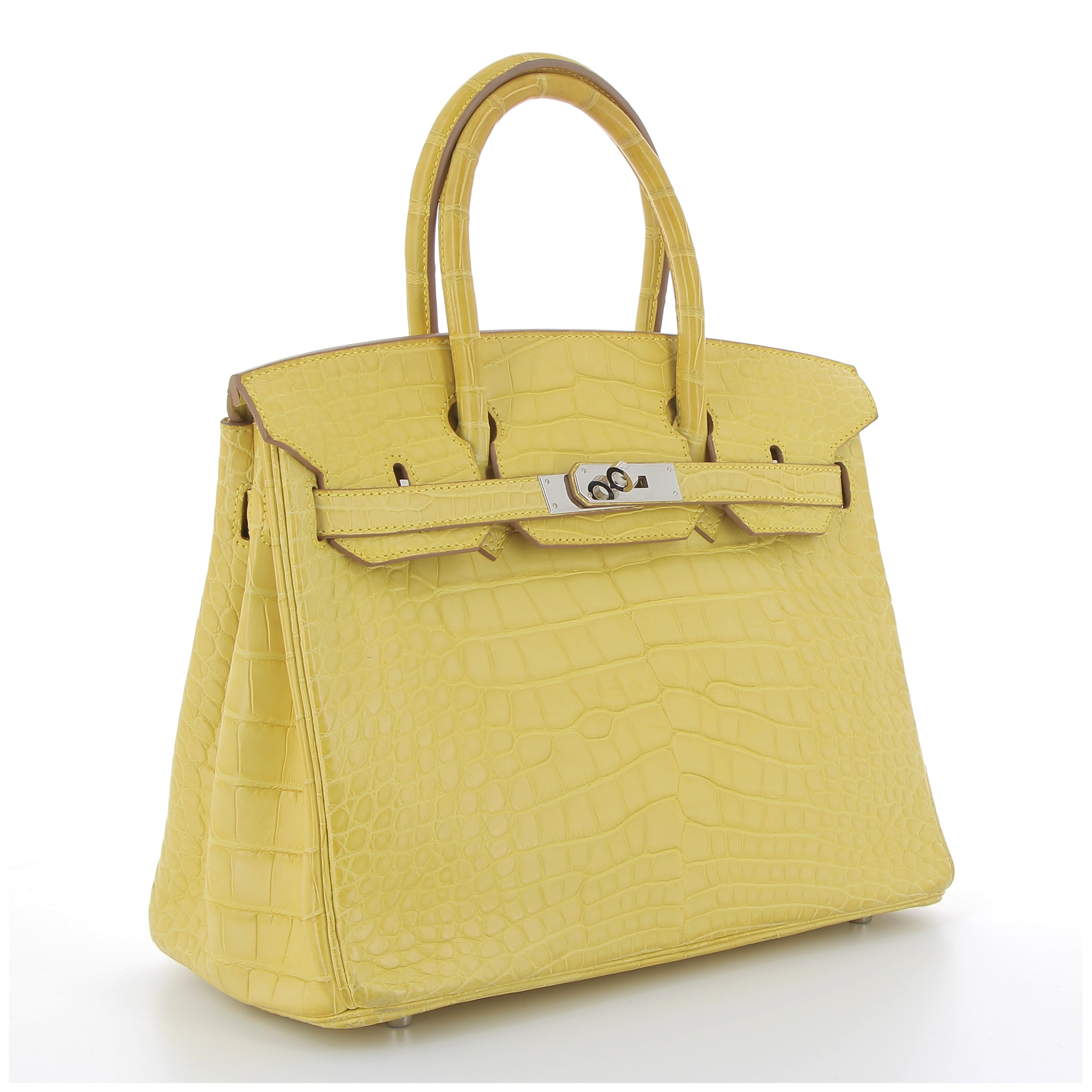 Hermès Birkin 30cm In Mimosa Matte Alligator Mississippiensis with Palladium Hardware