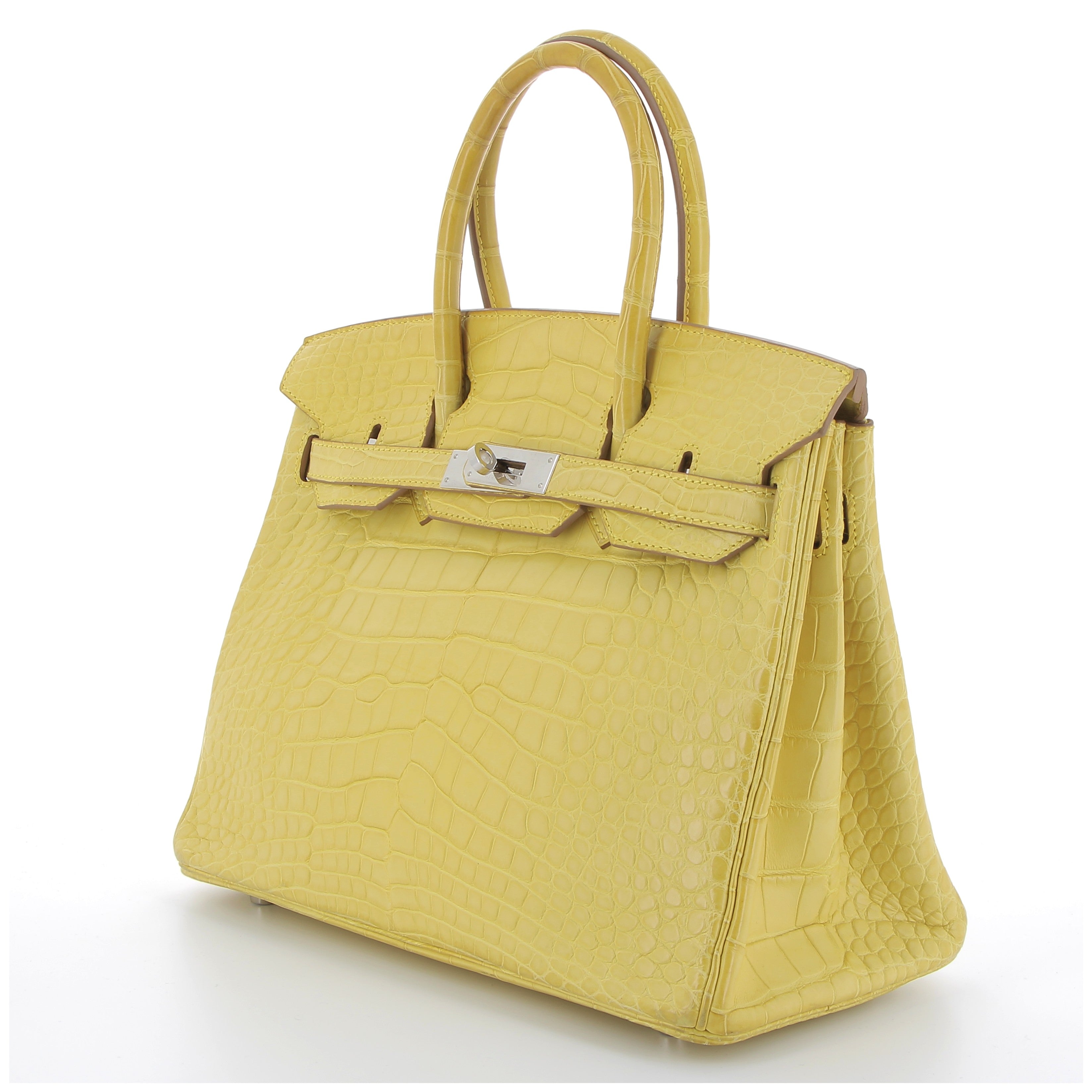 Hermès Birkin 30cm In Mimosa Matte Alligator Mississippiensis with Palladium Hardware