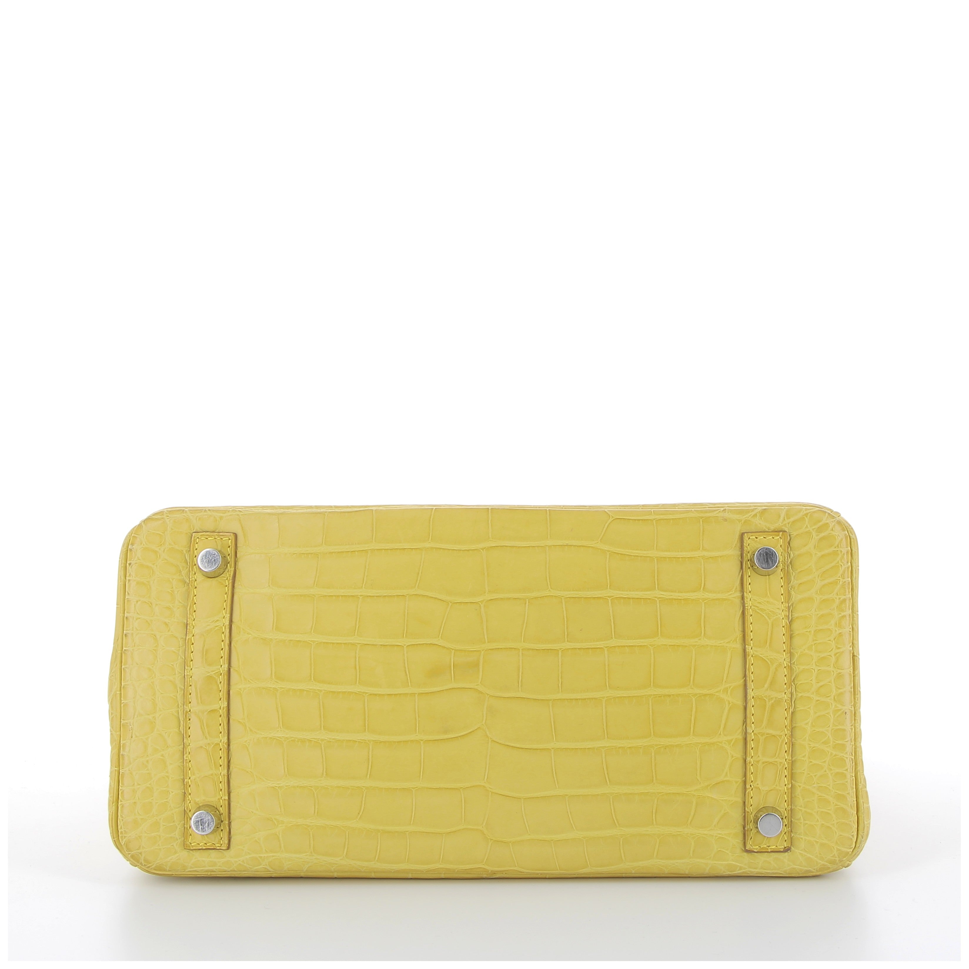 Hermès Birkin 30cm In Mimosa Matte Alligator Mississippiensis with Palladium Hardware