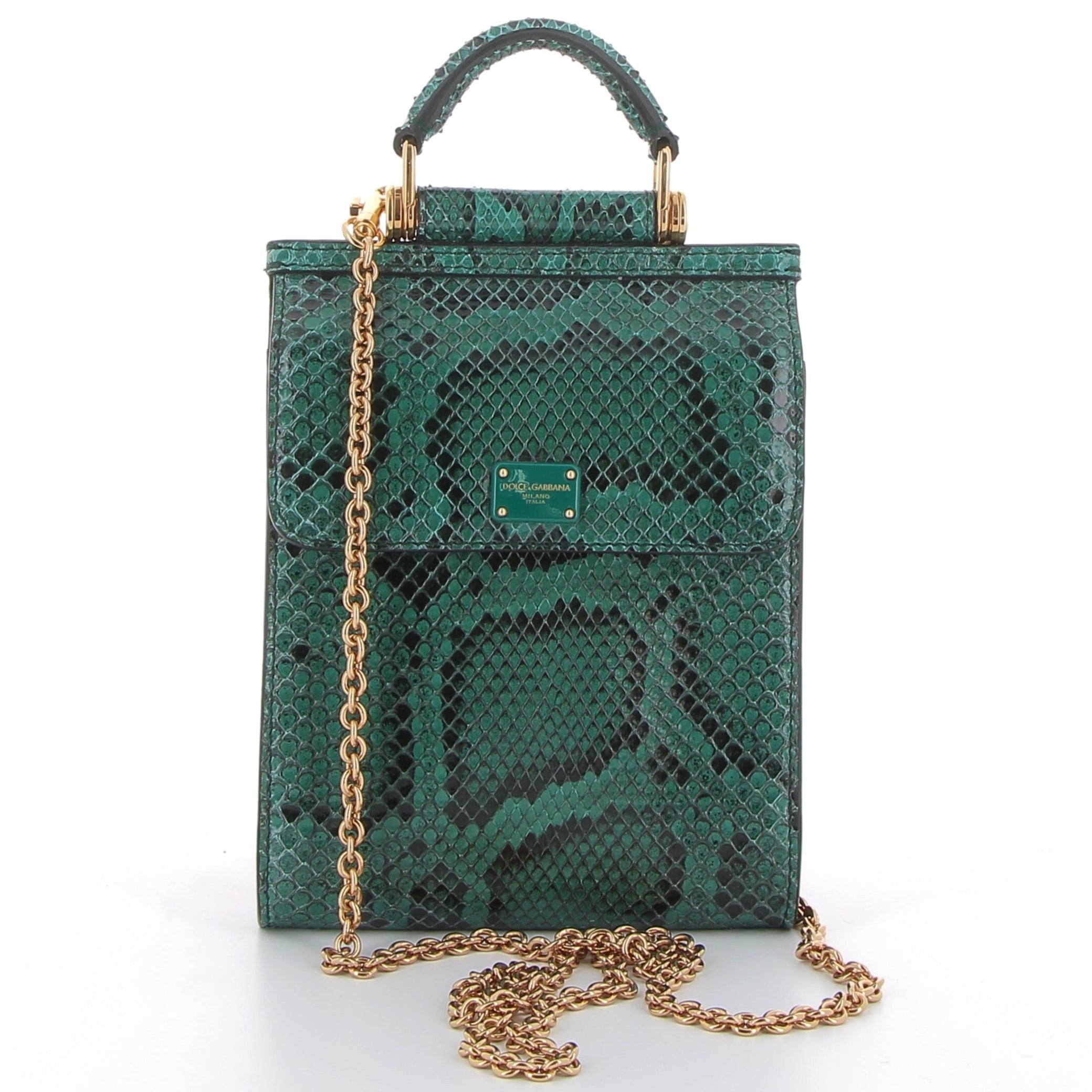 Dolce & Gabbana Sicily 58 Bag Green in Python Calf