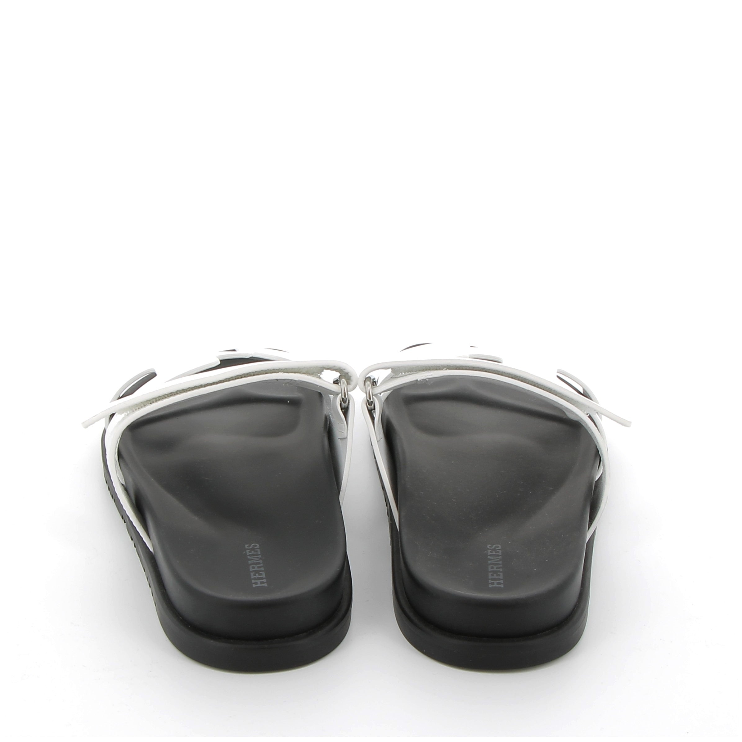 Hermès Chypre Sandals in White Swift Size EU 40
