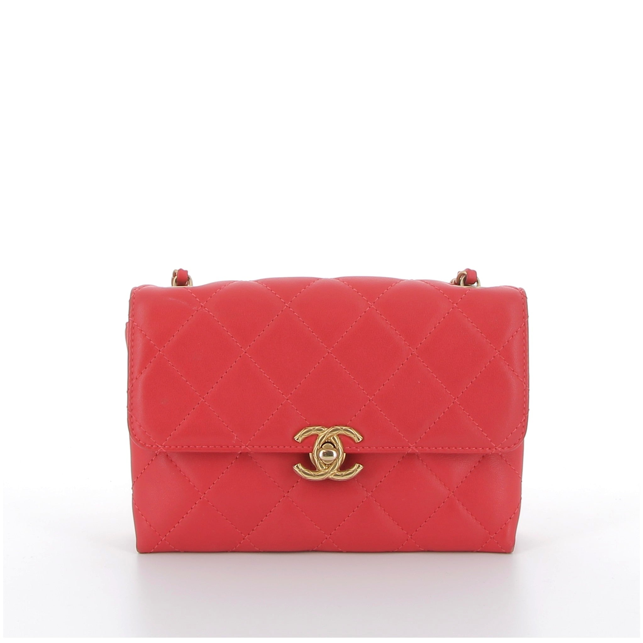 Chanel Mini Red Timeless Bag with Gold Hardware