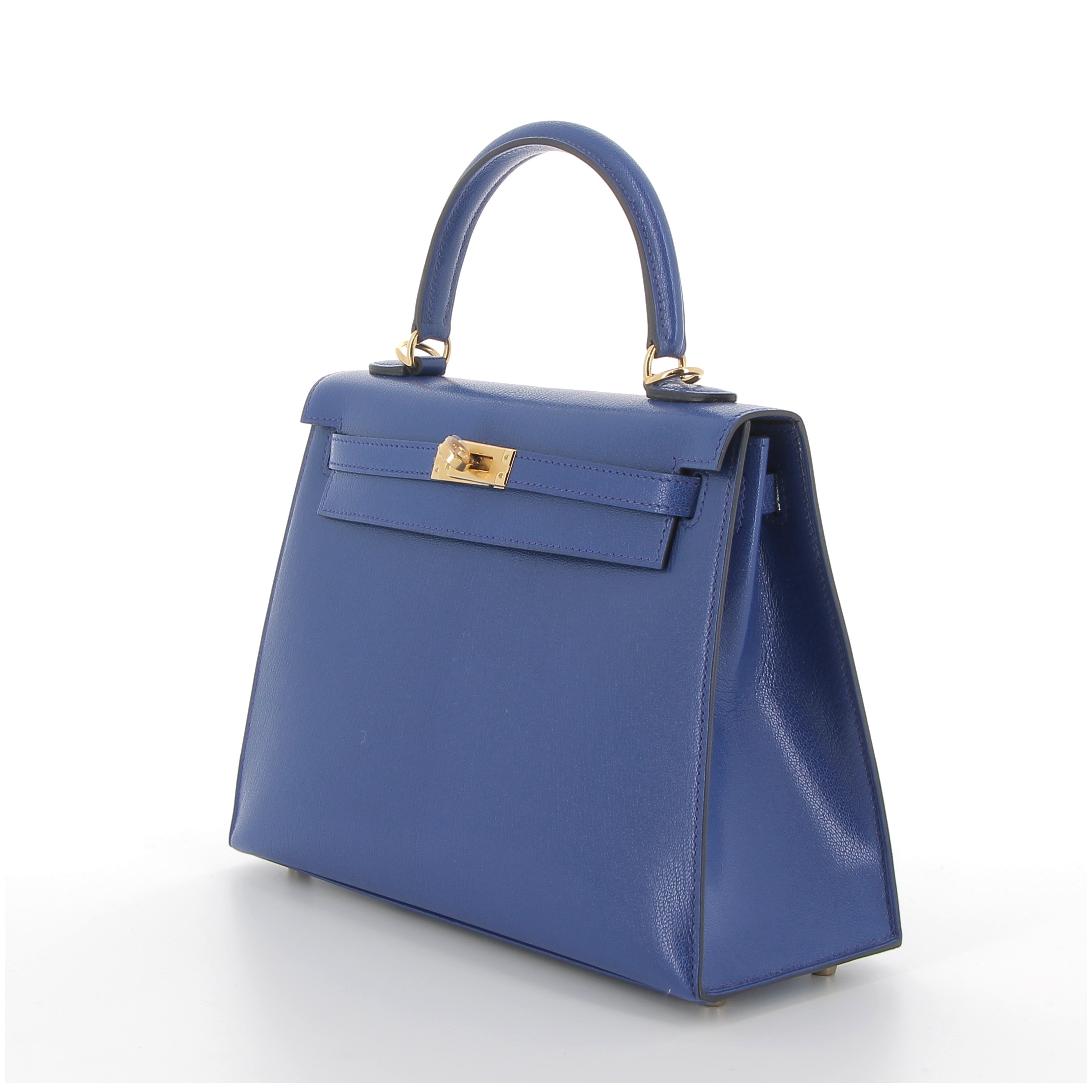 Hermes Kelly 25 in Bleu Electrique Chevre Leather with Gold Hardware