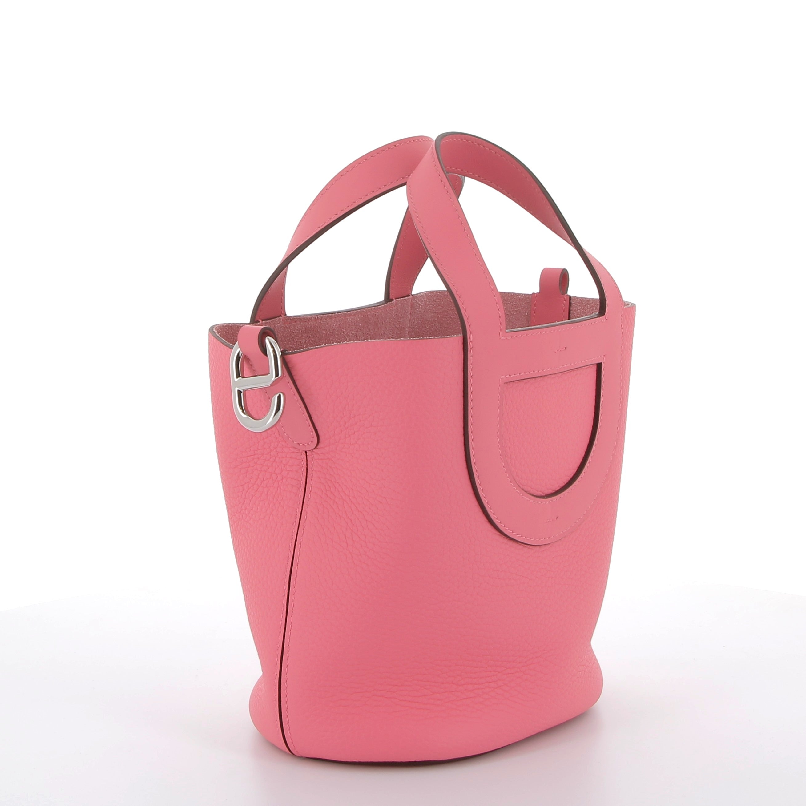 Hermès In-the-Loop Rose Azalée Taurillon Clemence/Swift Palladium hardware