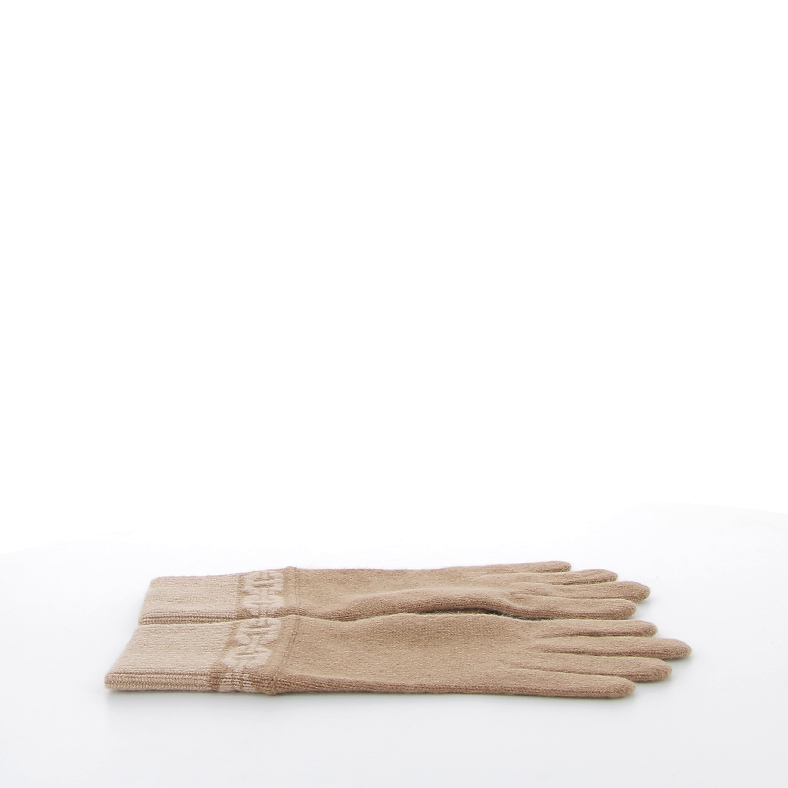 Hermès Heaven Gloves in Chataigne & Biscuit Cashmere, Size Medium