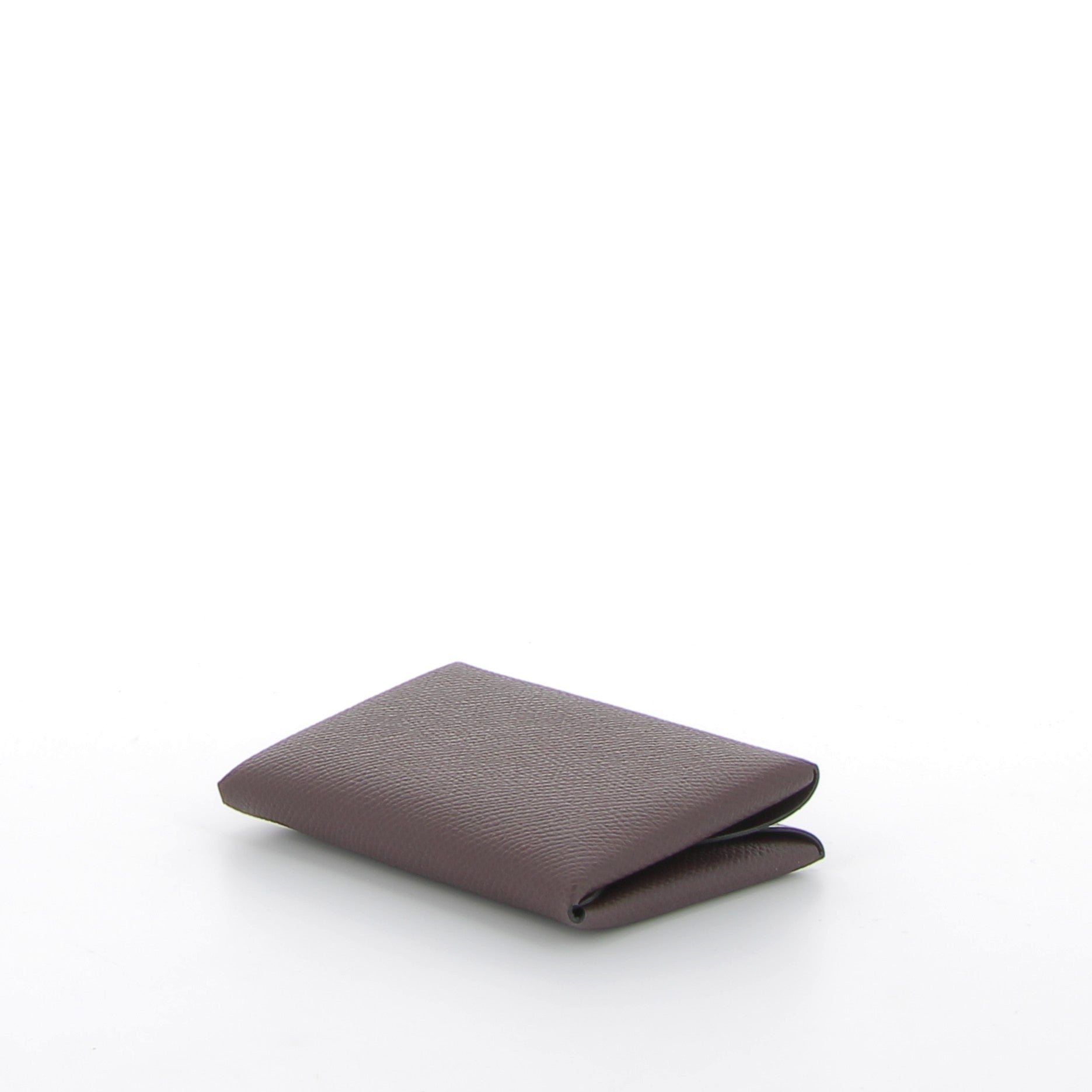 Hermès Calvi Duo Compact Credit Card Holder in Rouge H with Palladium Hardware