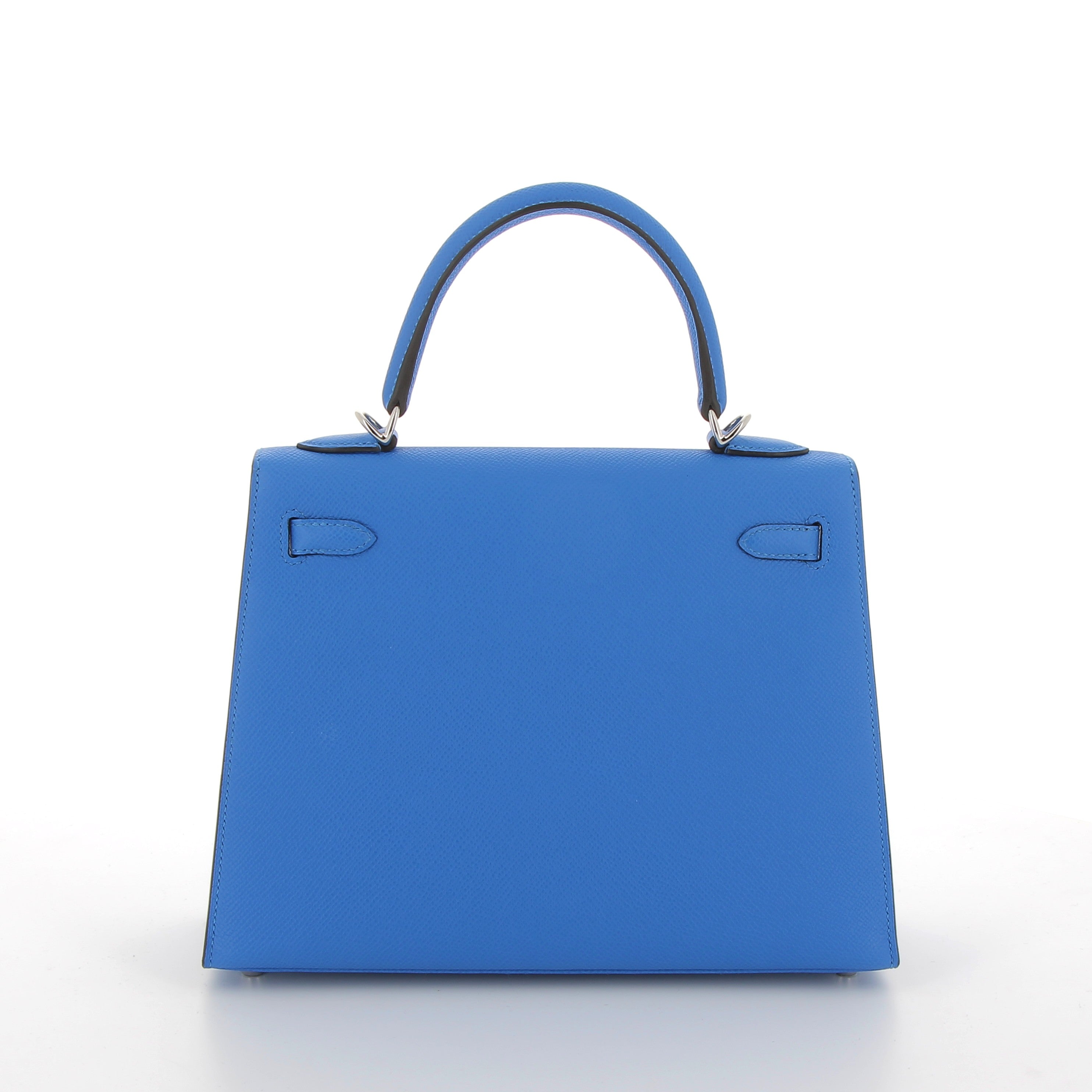 Hermés Kelly 25cm Bleu Hydra Epsom with Palladium Hardware