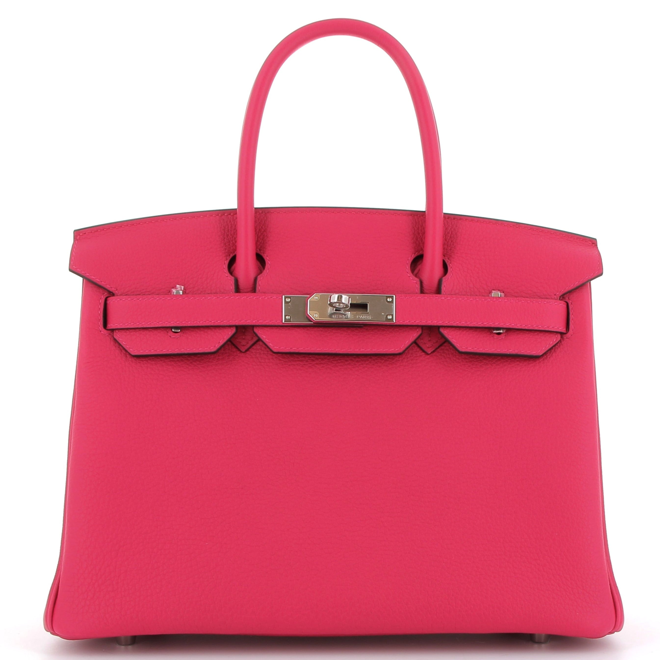 HERMÈS Birkin 30 Rose Mexico Togo Leather Palladium Hardware