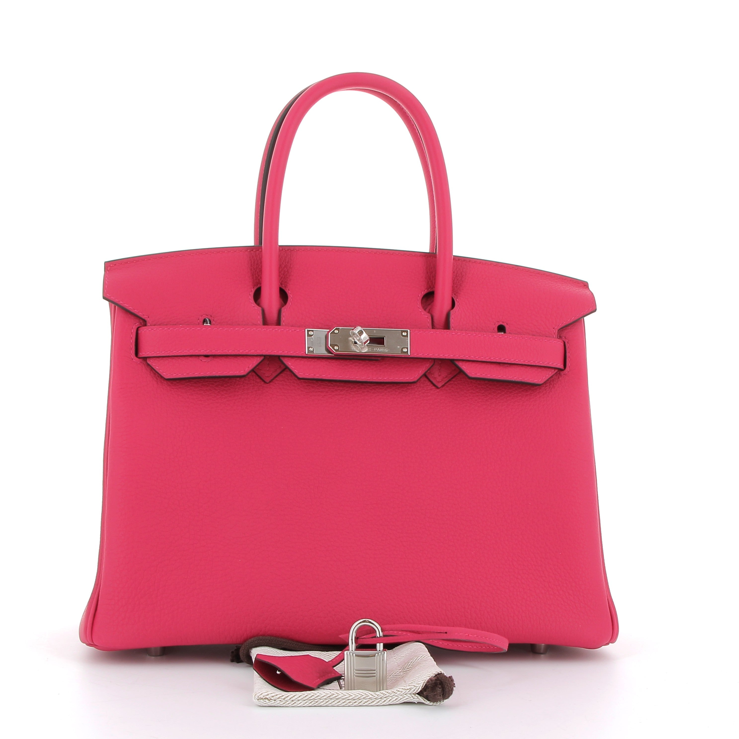 HERMÈS Birkin 30 Rose Mexico Togo Leather Palladium Hardware