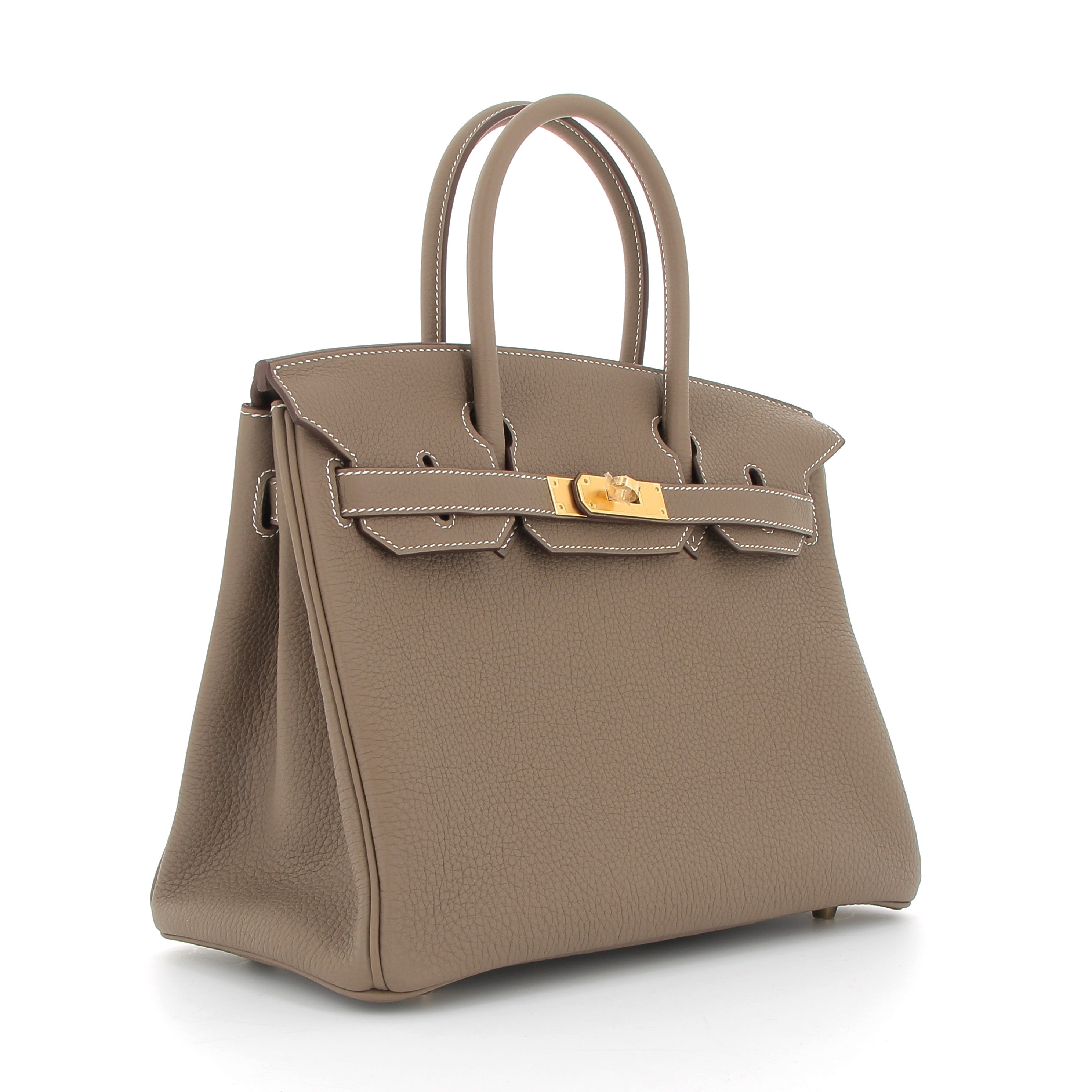 HERMÈS Birkin 30 Étoupe Togo Leather Yellow Gold Hardware