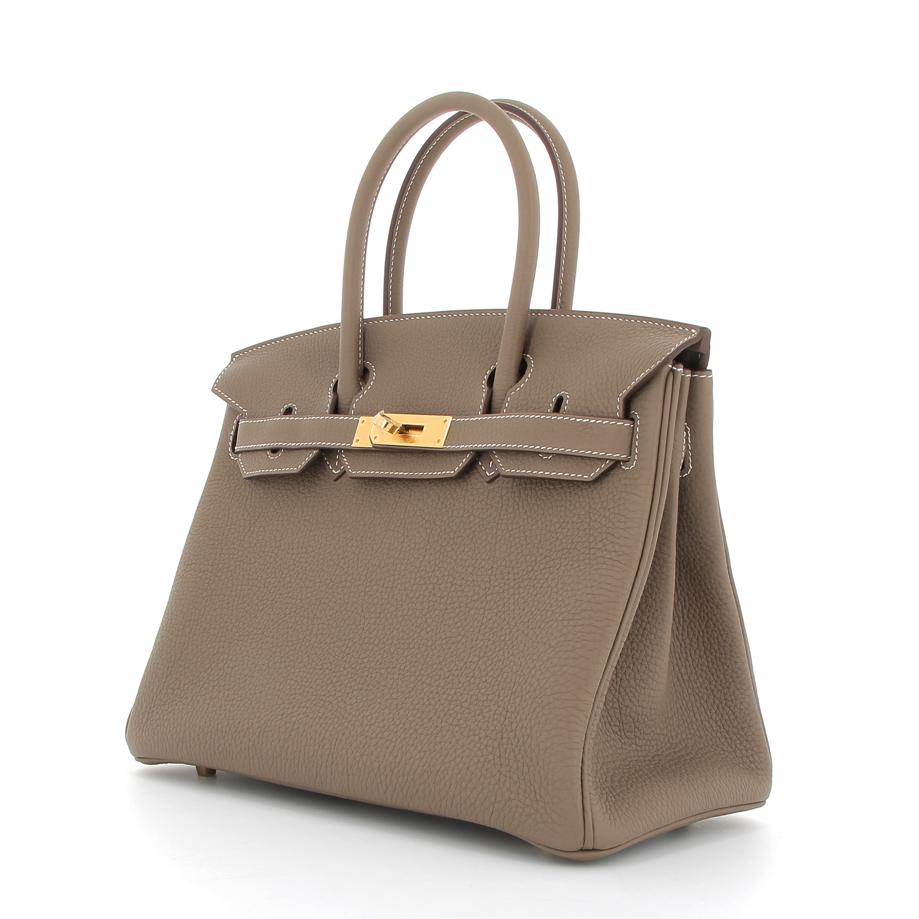 HERMÈS Birkin 30 Étoupe Togo Leather Yellow Gold Hardware