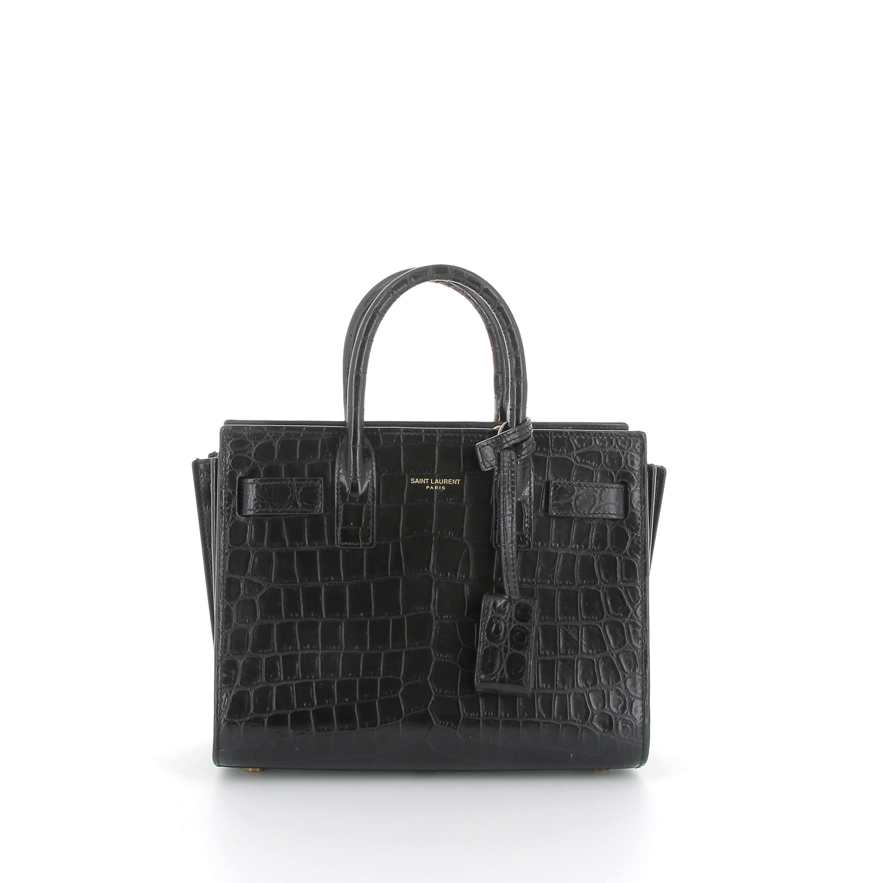 Yves Saint Laurent Nano Sac De Jour Black Croc Embossed