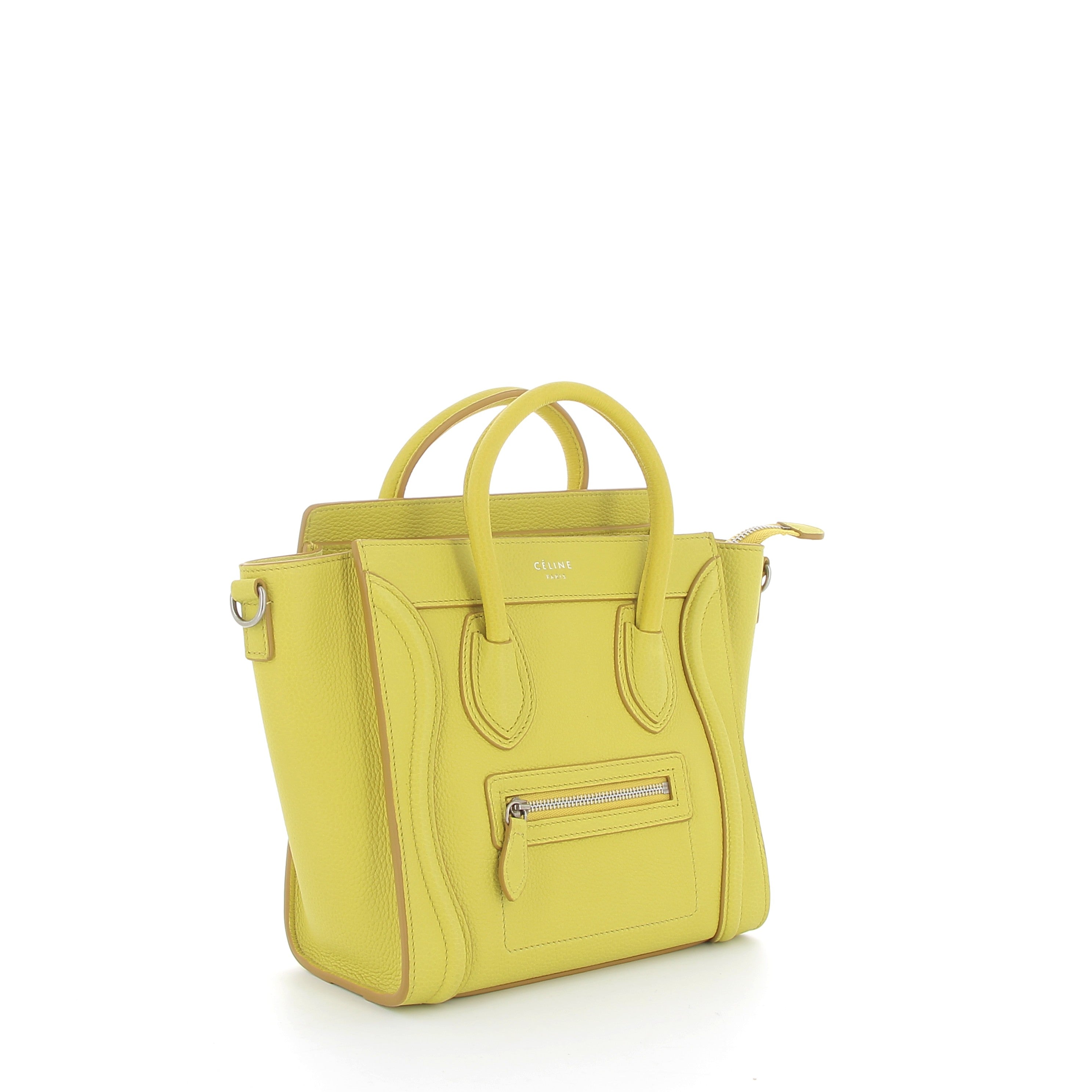 CELINE Nano Luggage Yellow Leather