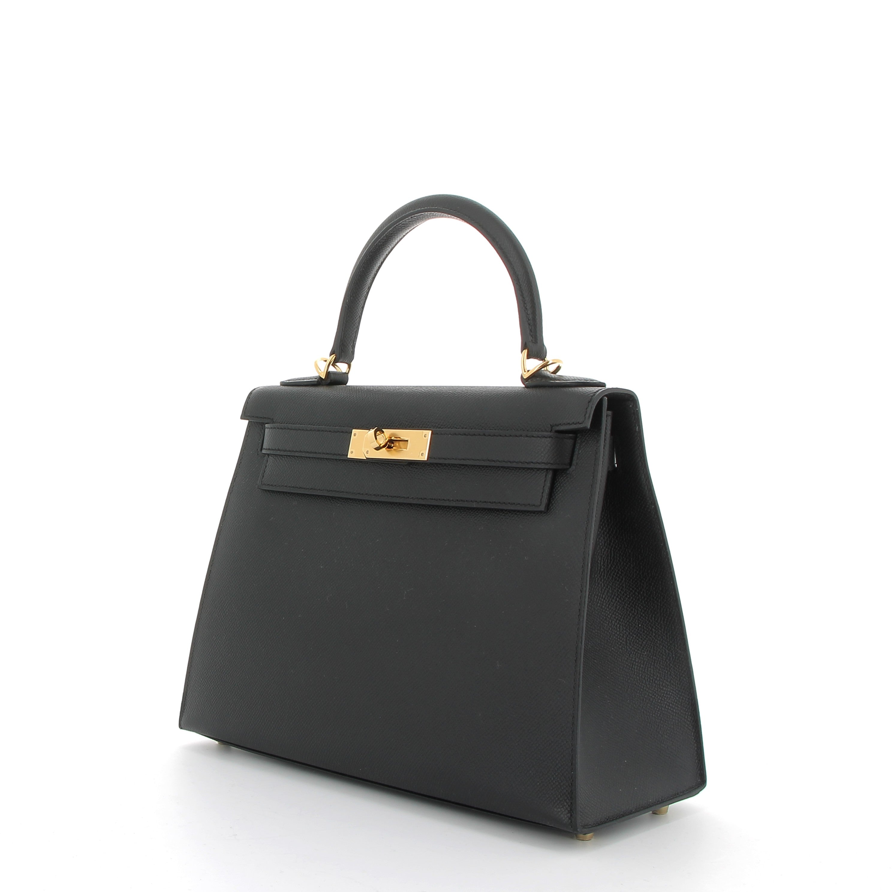 HERMÈS Kelly 25 Noir Epsom Leather Gold Hardware