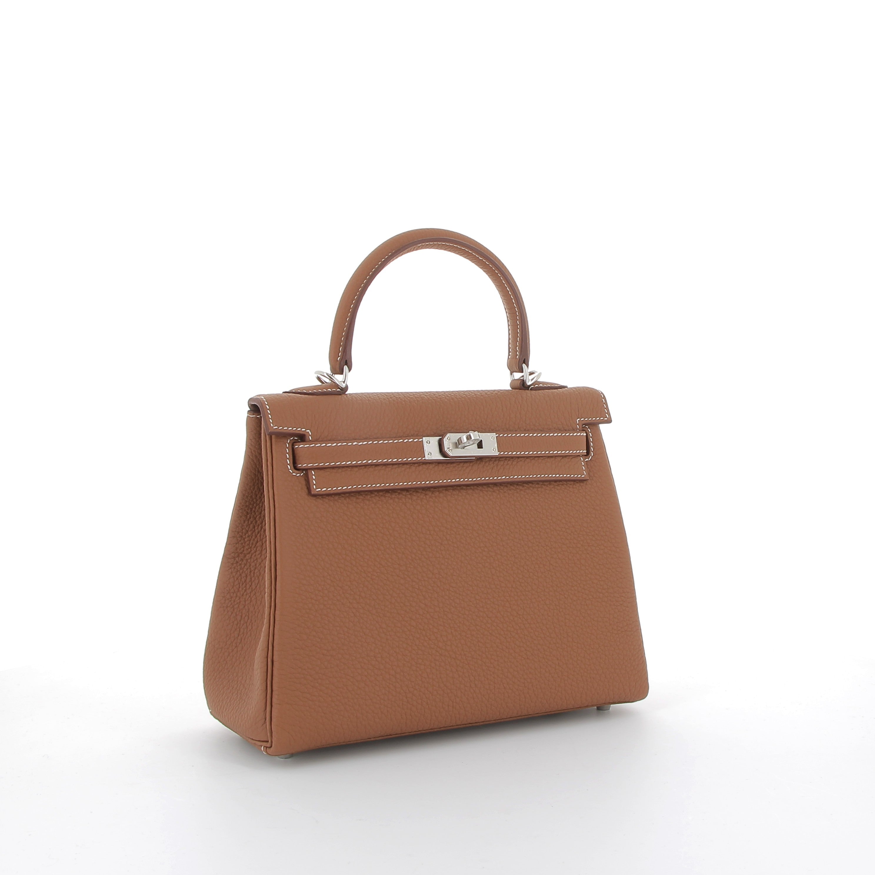 HERMES Kelly 25 Gold Togo Palladium hardware
