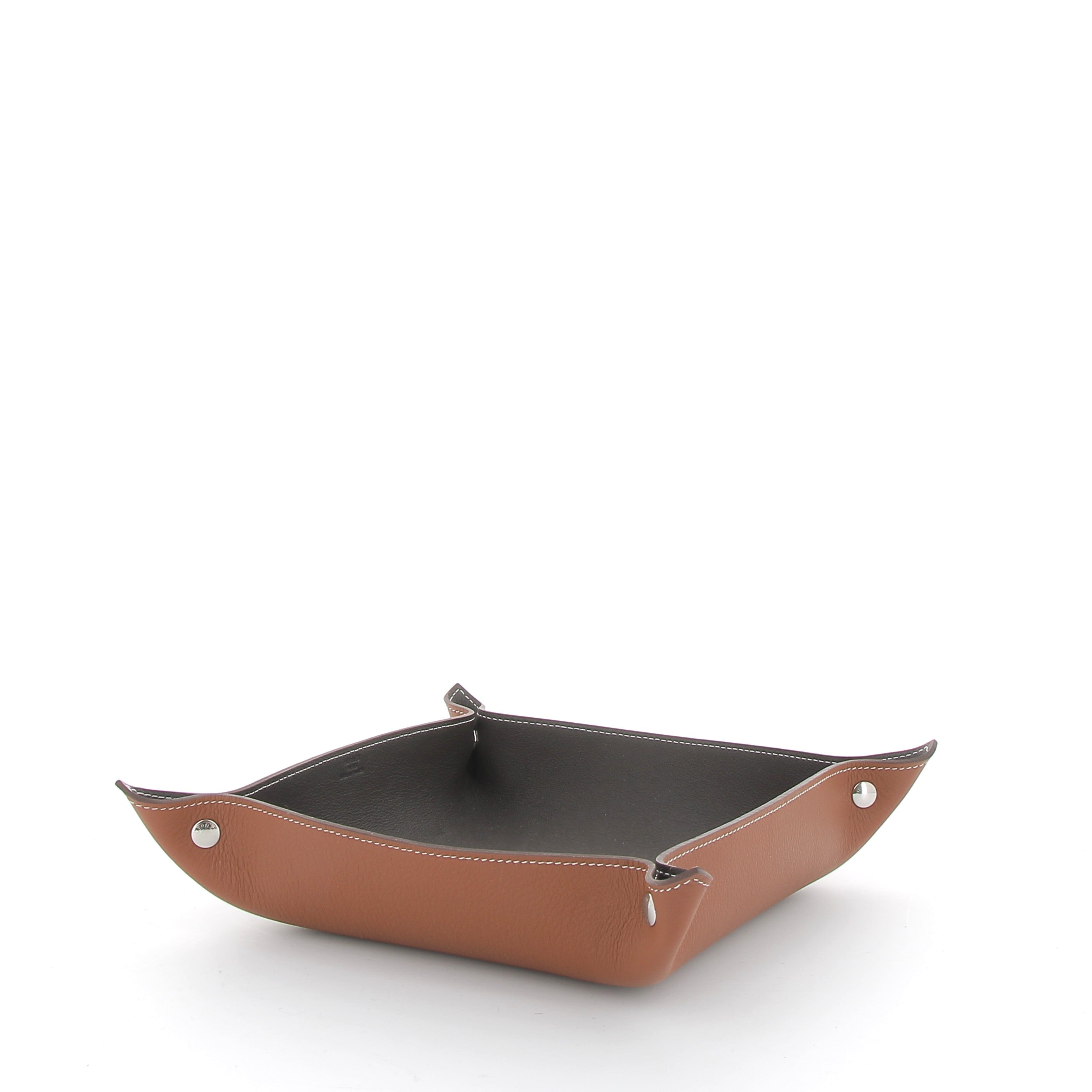 HERMÈS Vide-poche Mises et Relances Desk Taurillon smooth leather Ebony/Fawn