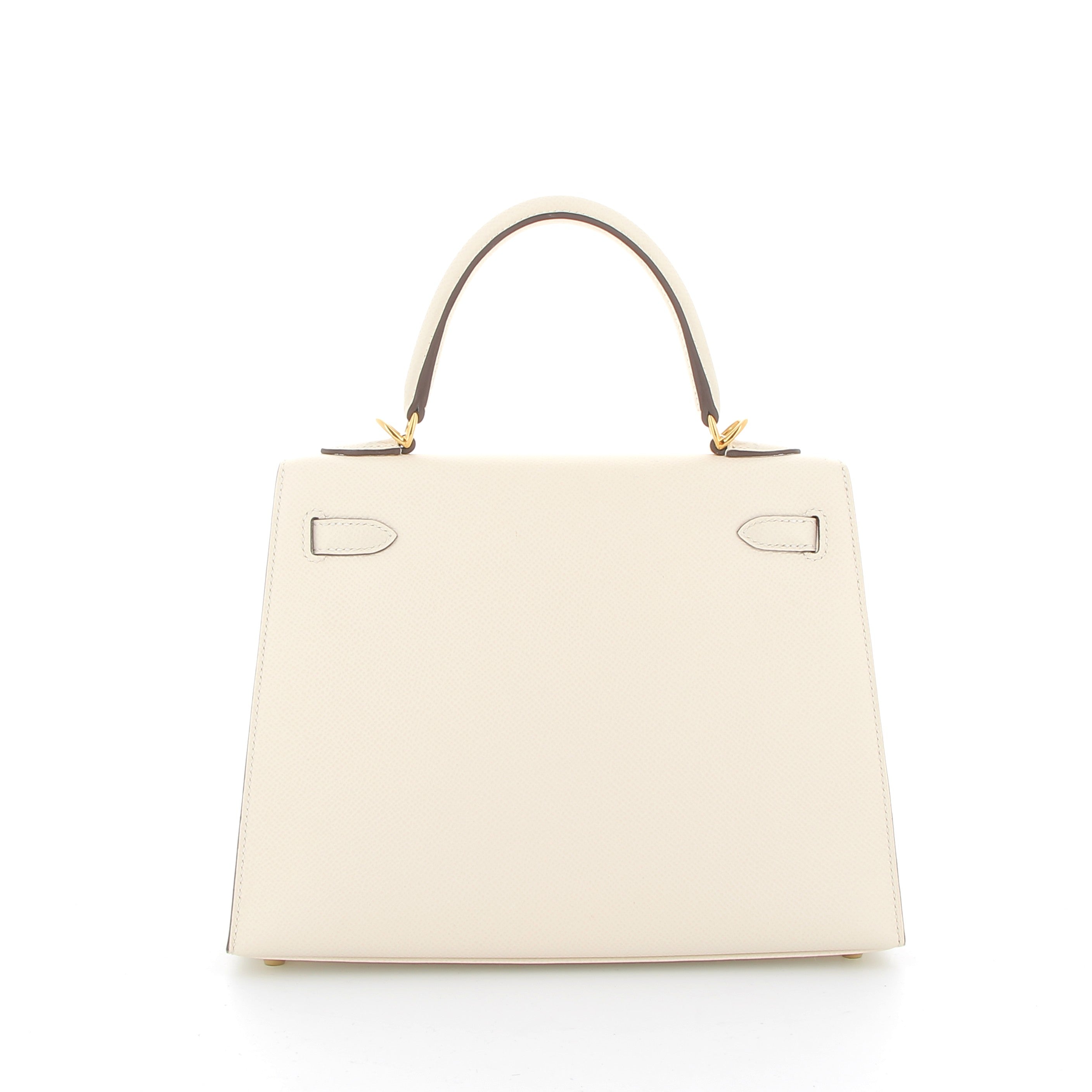 Hermès Kelly 25 Craie Epsom Leather with Gold Hardware