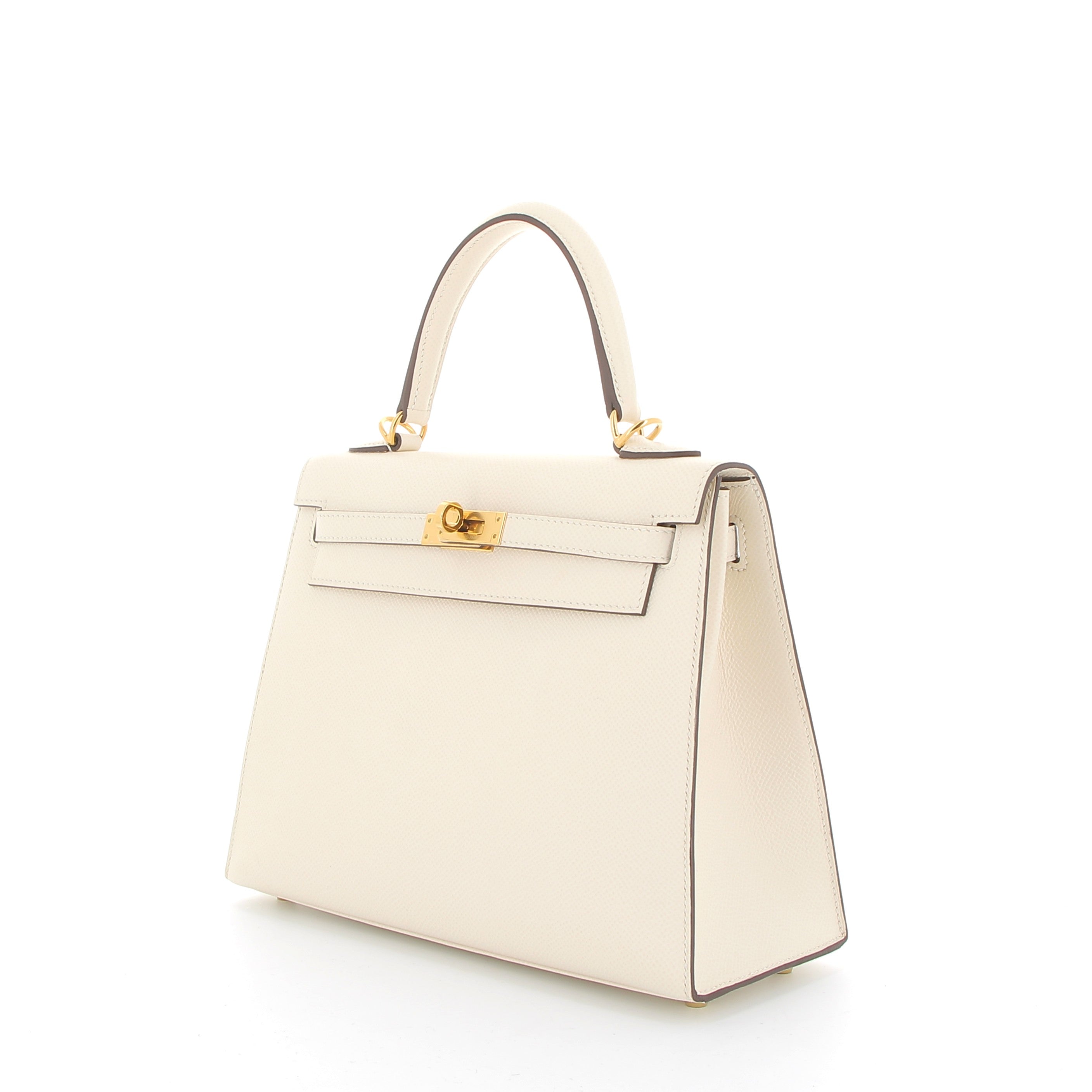 Hermès Kelly 25 Craie Epsom Leather with Gold Hardware