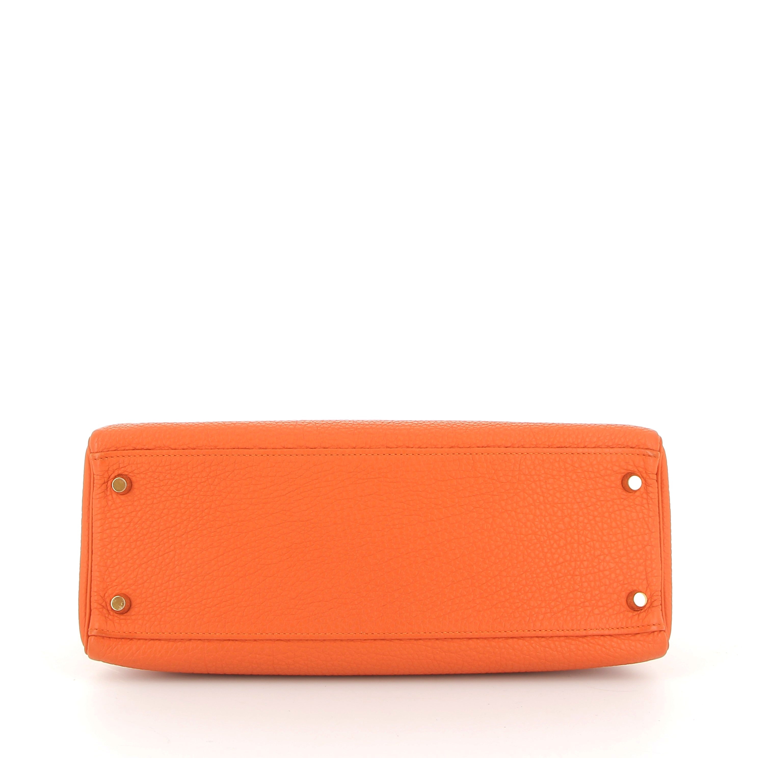 Hermes Kelly 32cm in Orange Togo Leather with Gold Hardware