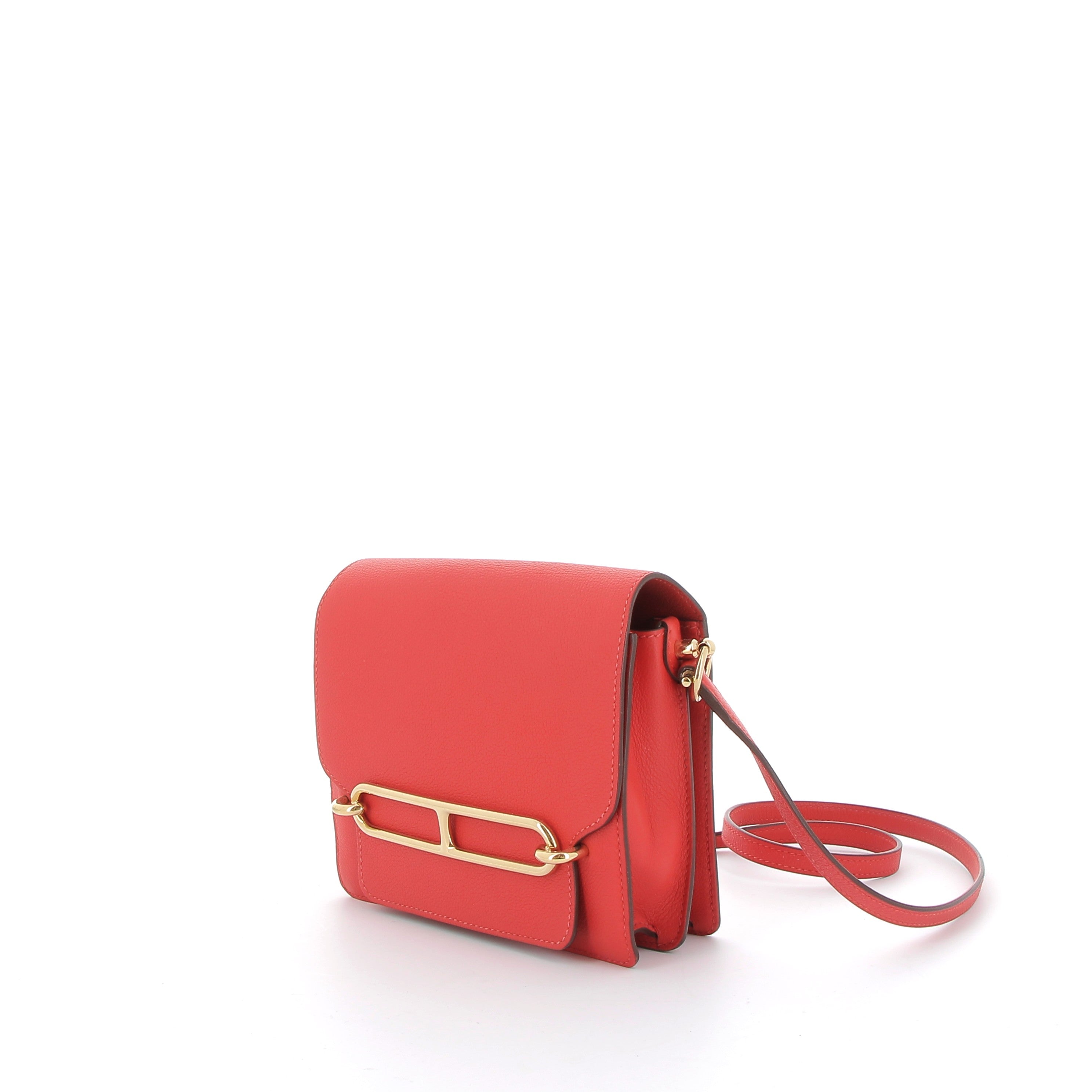 HERMÈS Roulis Rouge leather with Gold hardware (GHW)