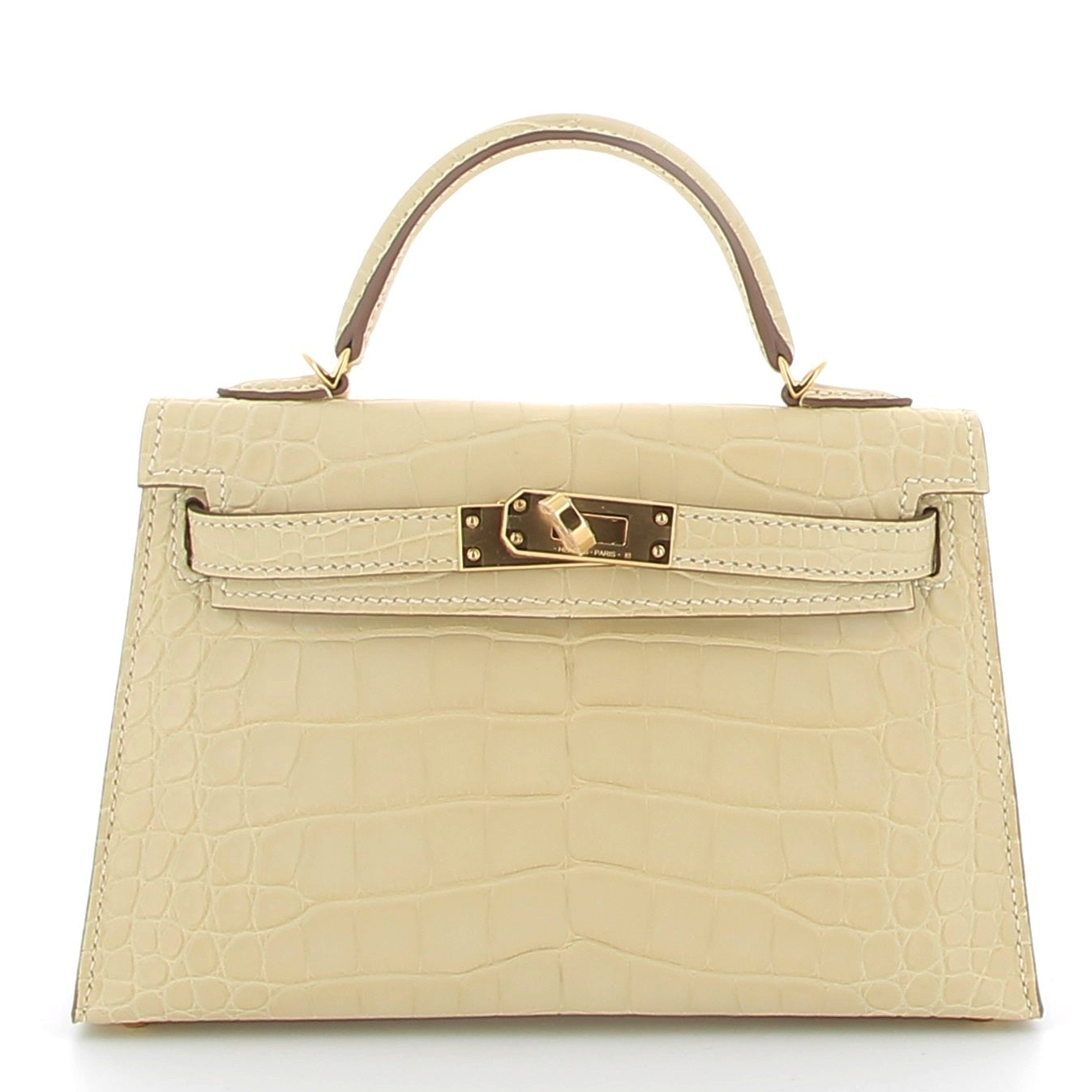 HERMÈS Kelly 20 Vanille Crocodile Gold Hardware (GHW)