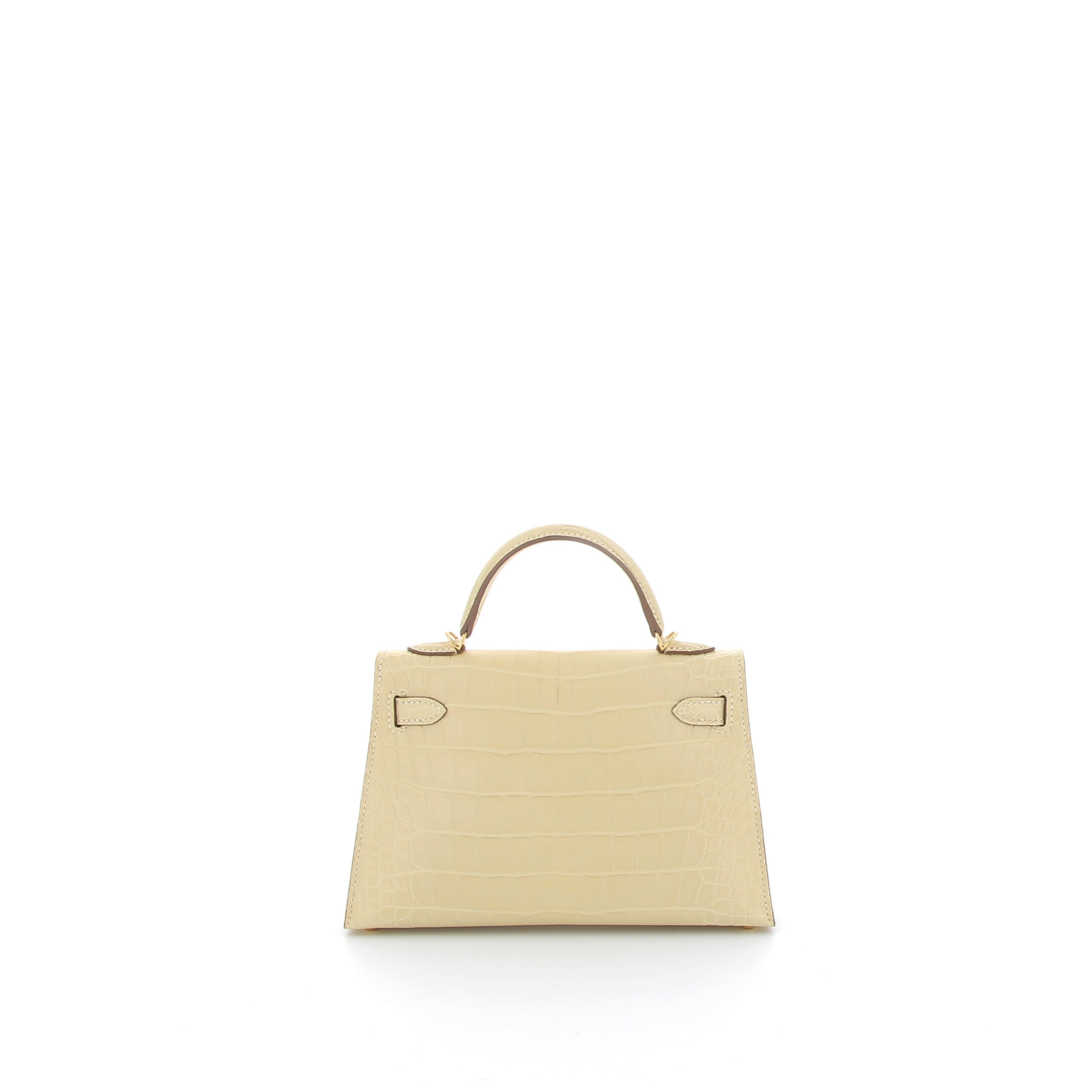 Hermès Mini Kelly 20cm Vanilla Crocodile with Gold Hardware