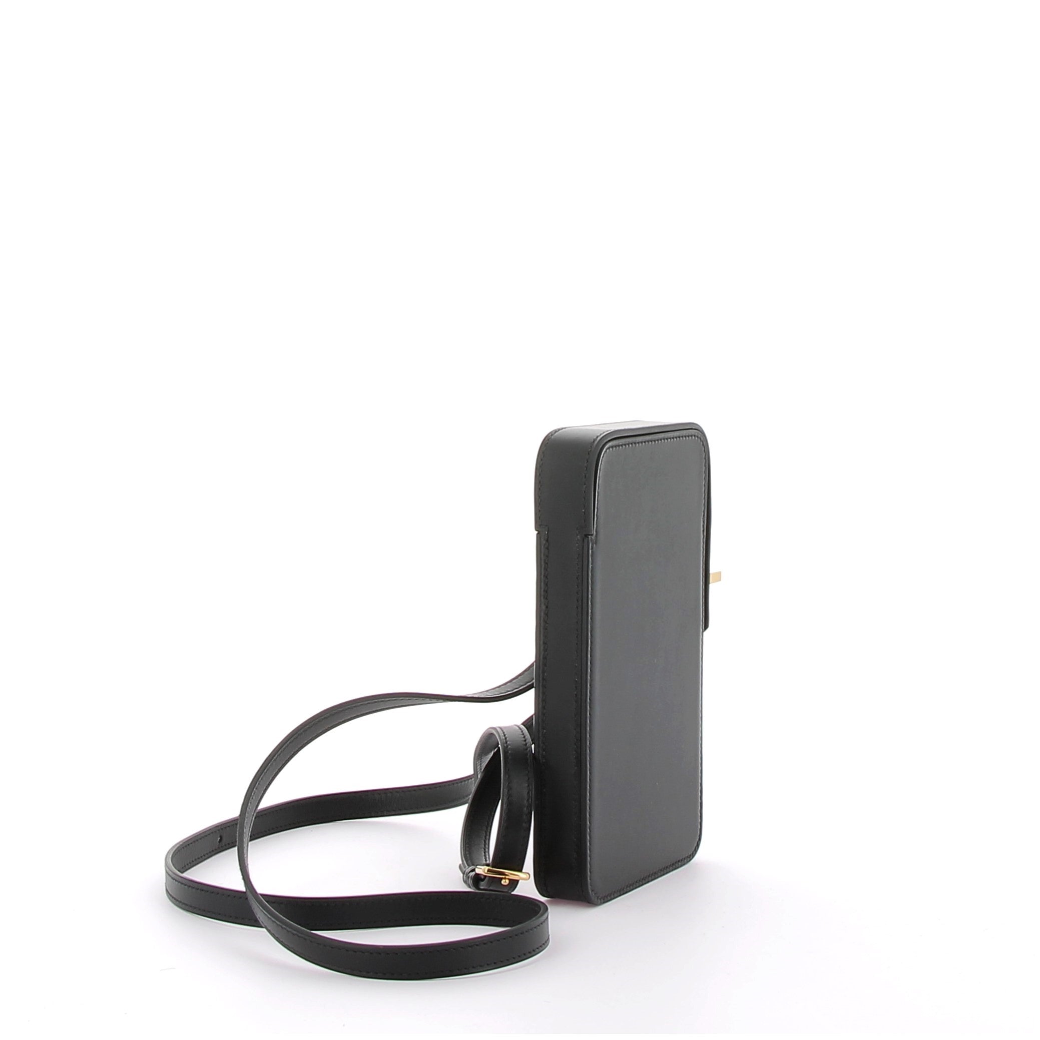 Hermès Étui Telephone Hac a Box in Black Tadelakt with Gold Hardware
