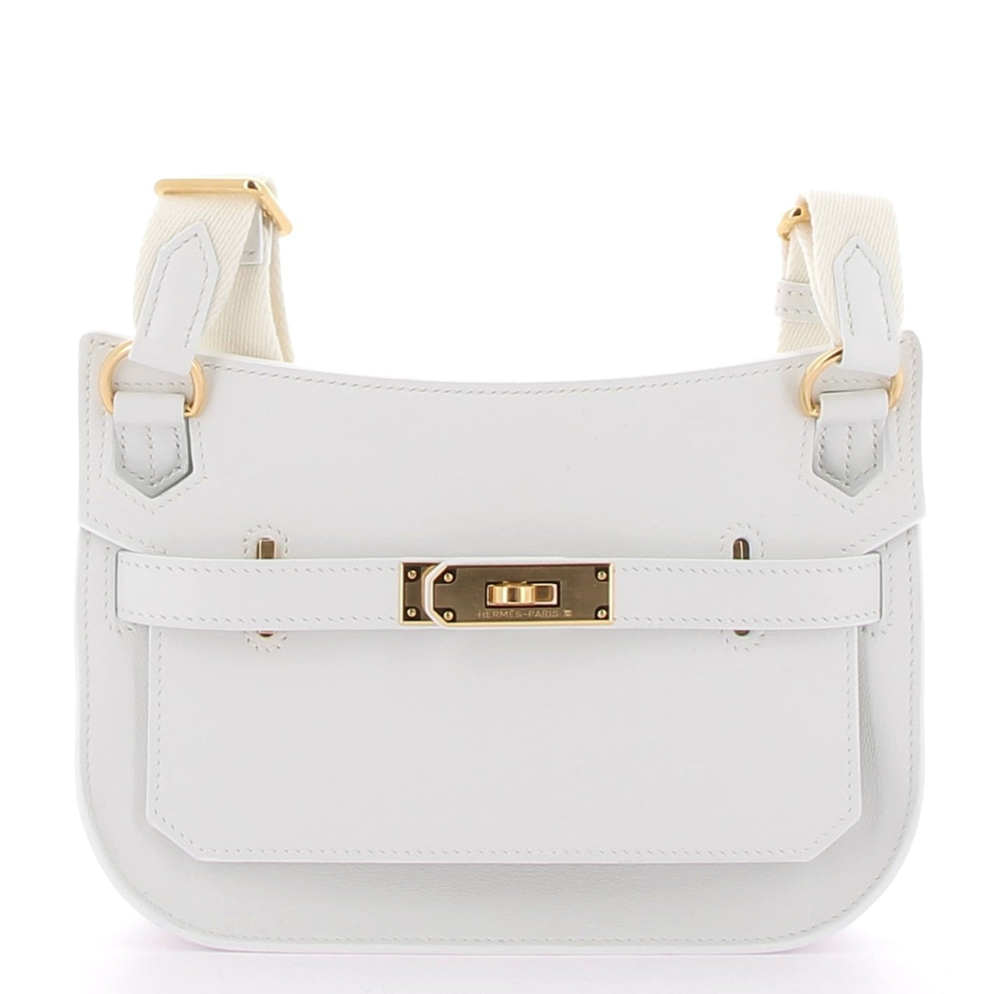 HERMÈS Mini Jypsière Blanc Swift Gold hardware