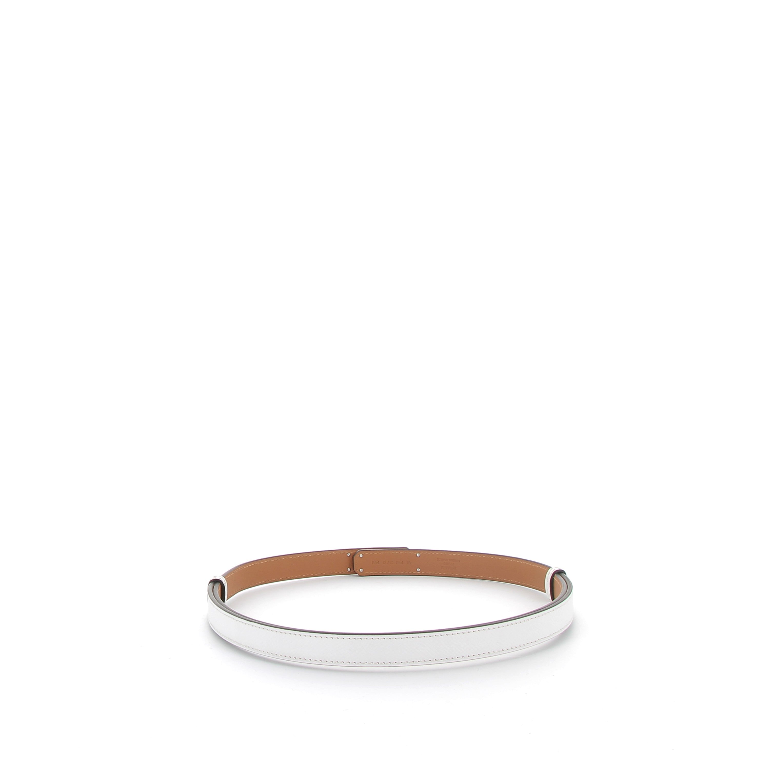 Hermès Kelly Belt White Epsom with Palladium Hardware