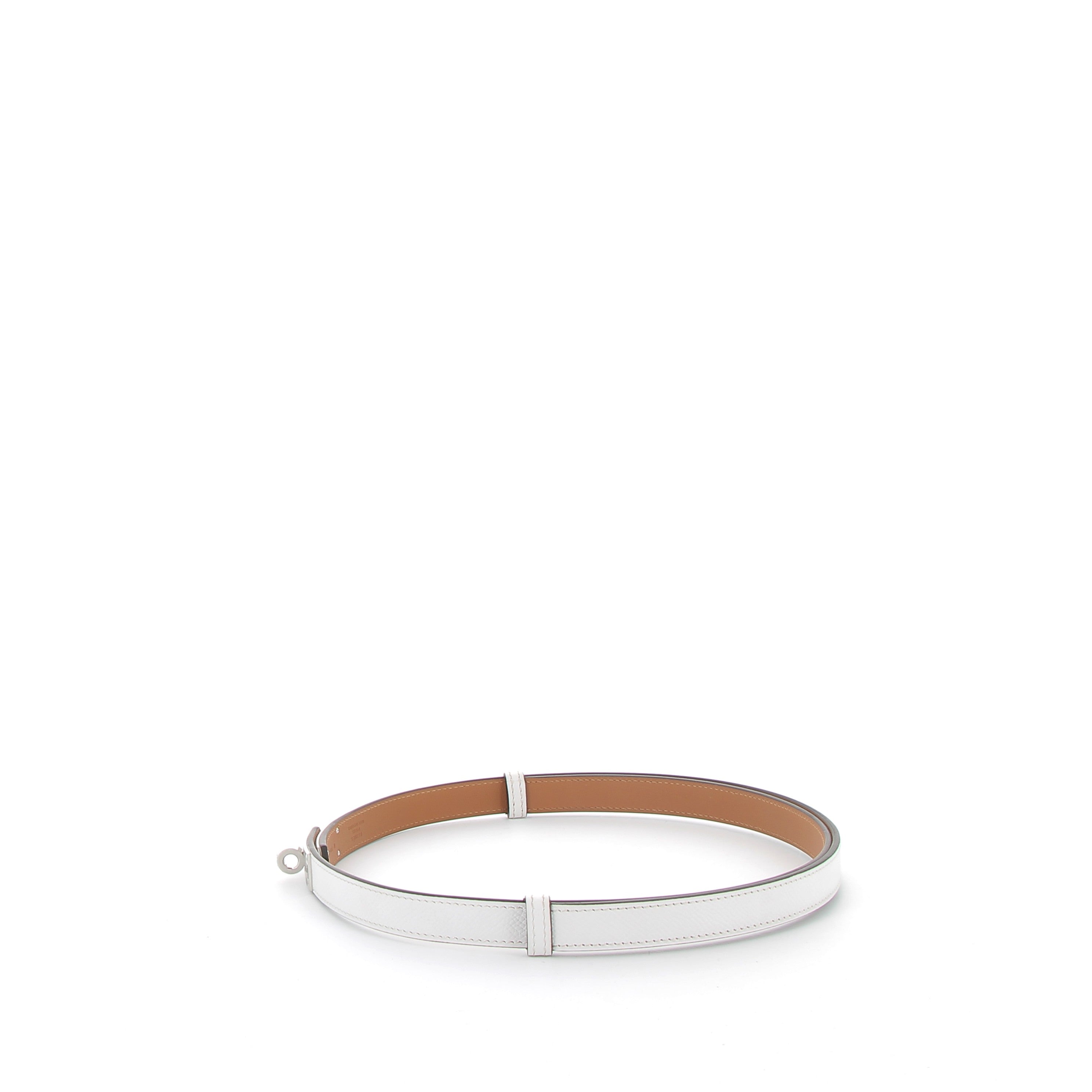 Hermès Kelly Belt White Epsom with Palladium Hardware