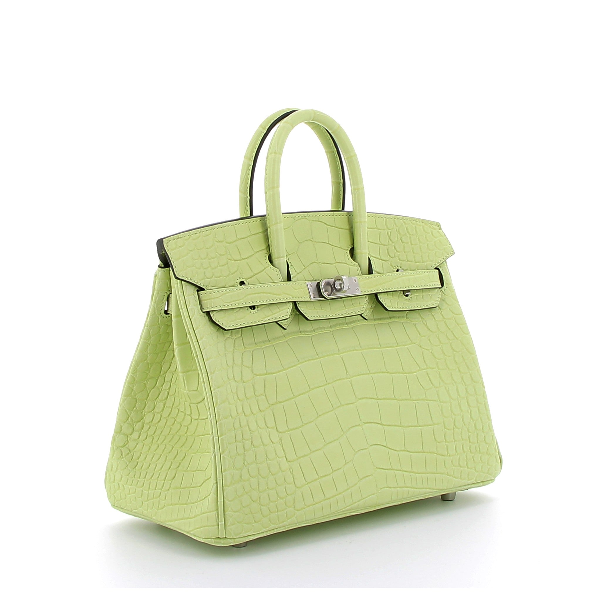 Hermes Birkin 25cm in Jaune Bourgeon Matte Alligator Mississippiensis with Palladium Hardware