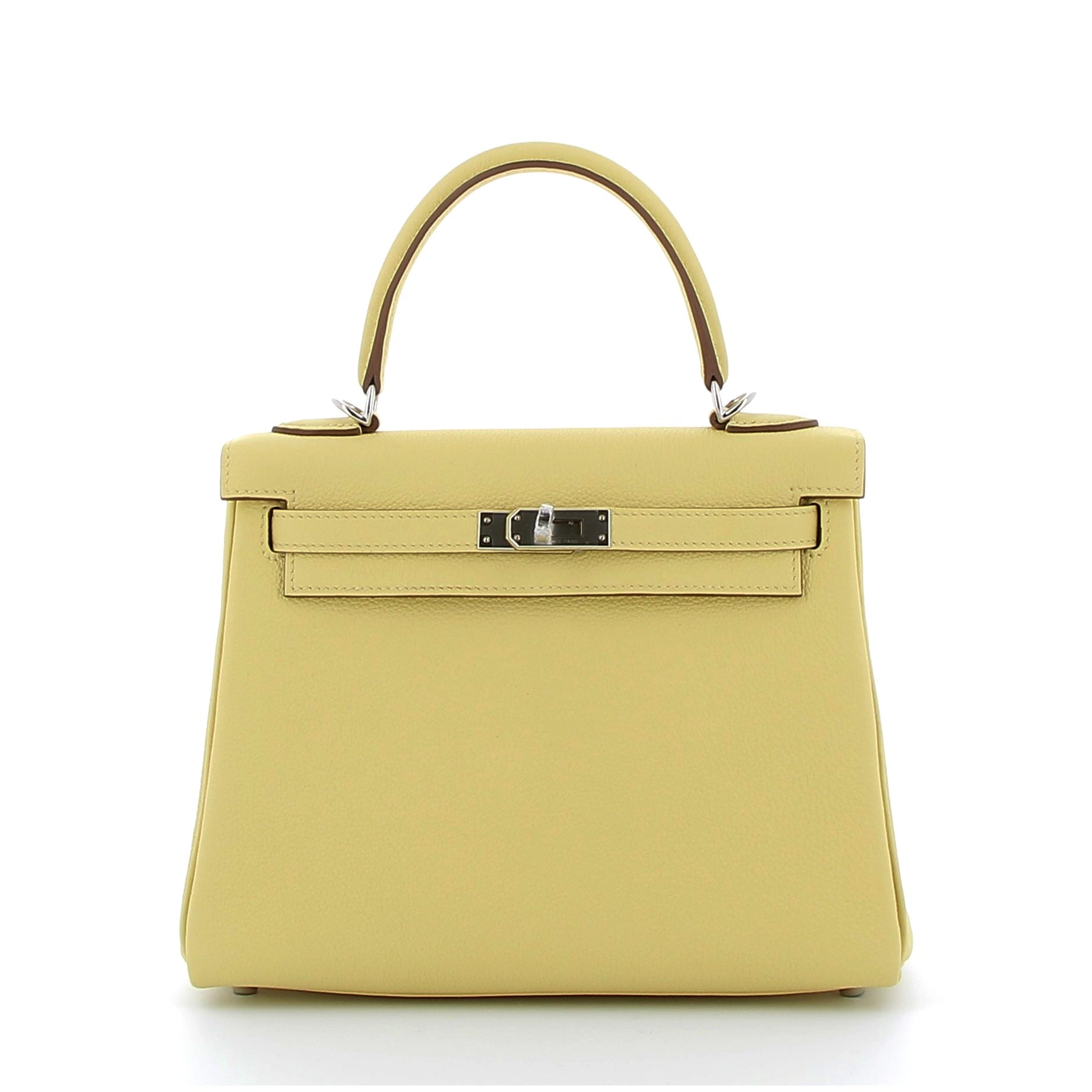 Hermès Kelly 25cm Jaune Togo Leather with Palladium Hardware