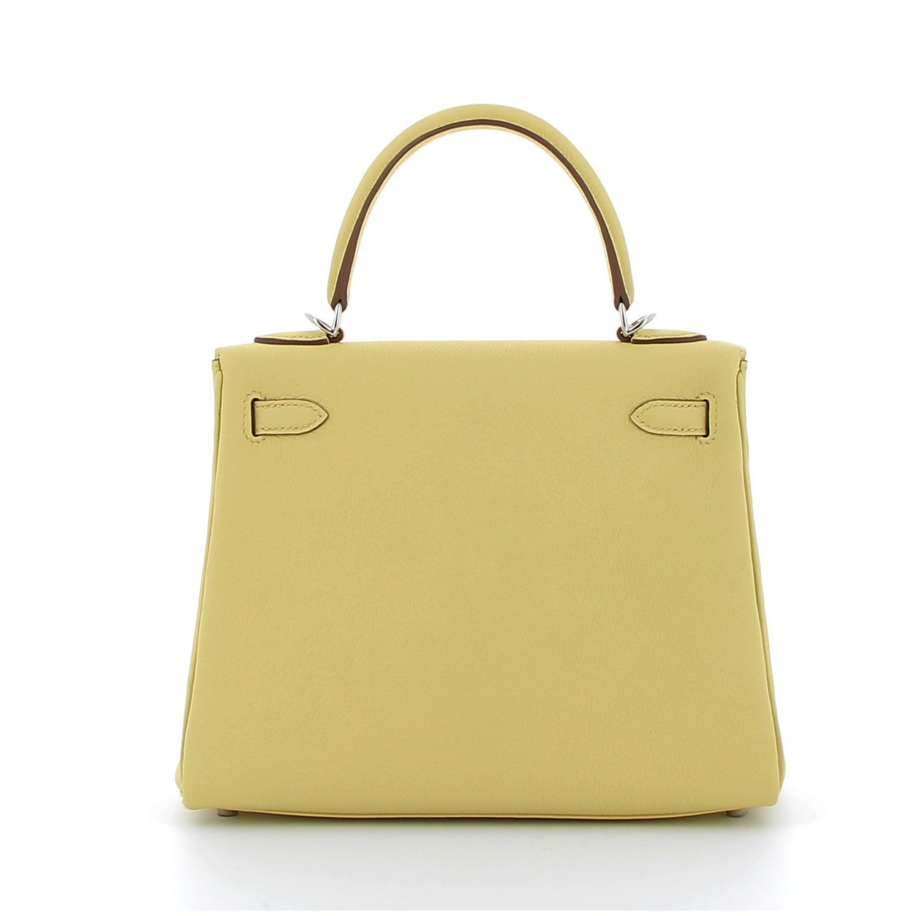 HERMÈS Kelly 25 Jaune Poussin Togo Palladium hardware