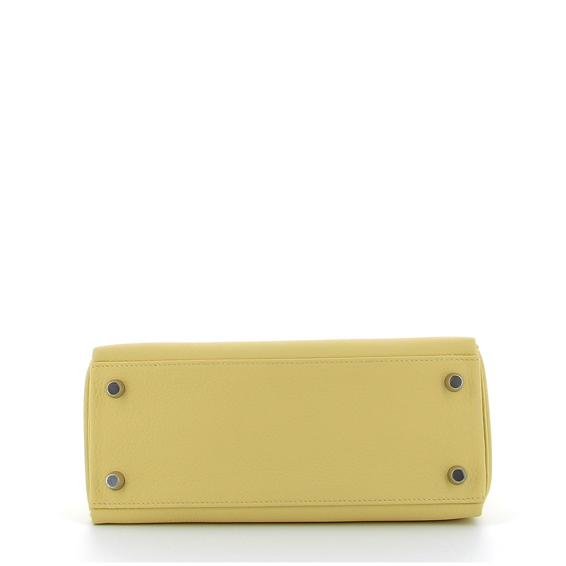 HERMÈS Kelly 25 Jaune Poussin Togo Palladium hardware