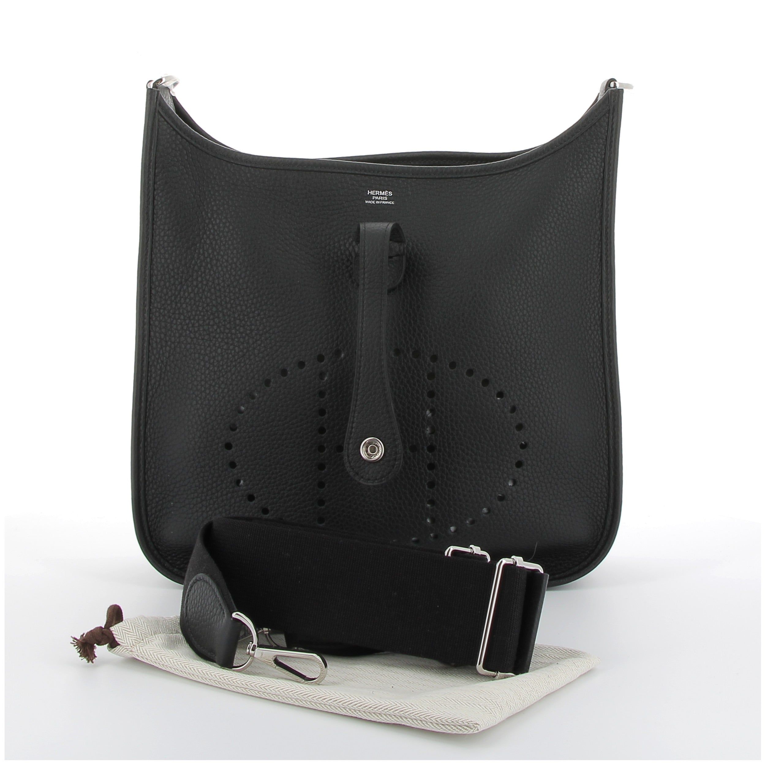 Hermès Evelyne 29cm in Black Taurillon Clemence with Palladium Hardware