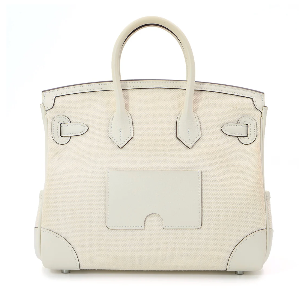 HERMÈS Birkin Cargo 25 Nata Canvas Swift Leather Palladium Hardware