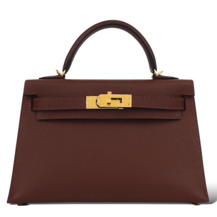 HERMES Kelly 20 Rouge H Epsom Leather Gold Hardware