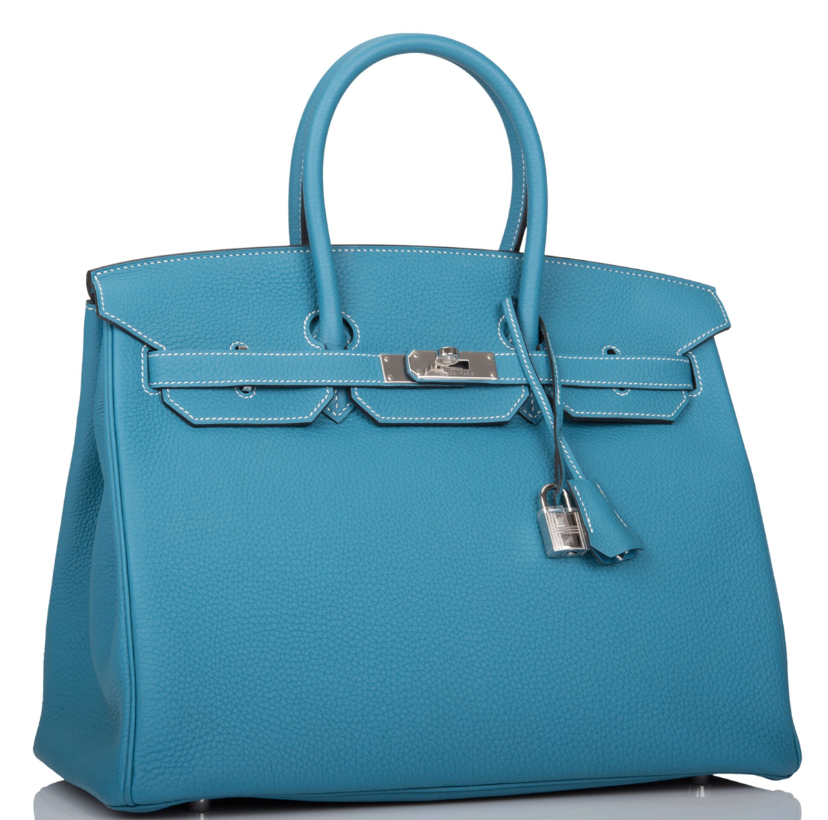 HERMES Birkin 35 Bleu Jean Togo Palladium Hardware
