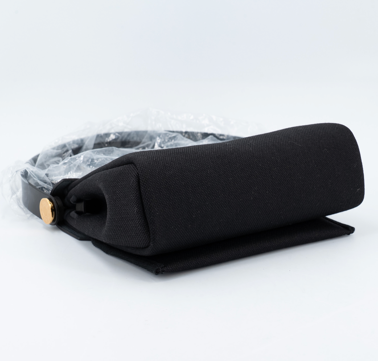 HERMES Herbag Mini Zip 20 Black Toile Gold Hardware