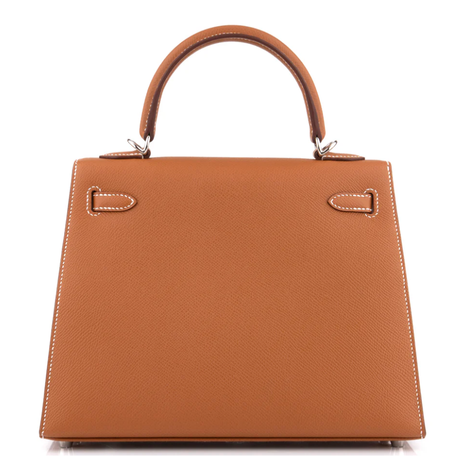 HERMES Kelly 25 Gold Epsom Palladium Hardware