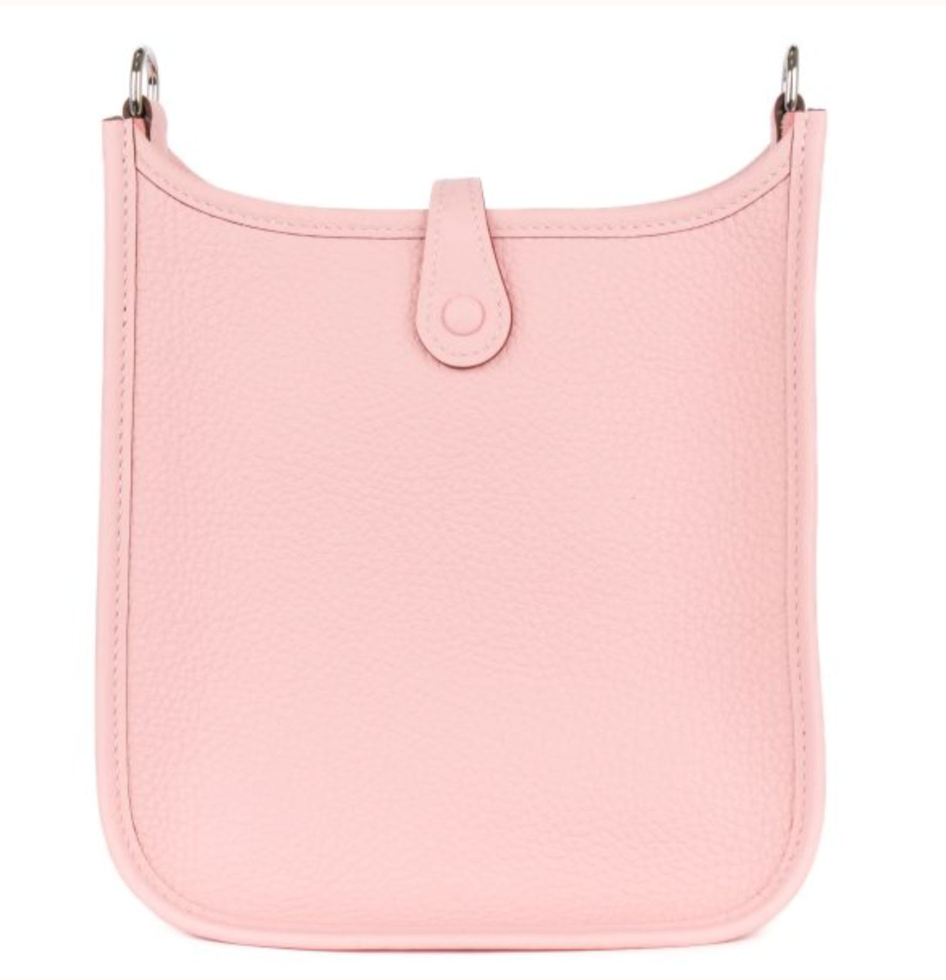 HERMES Mini Evelyne Rose Sakura Cuir Taurillon Clemence Finition Palladié