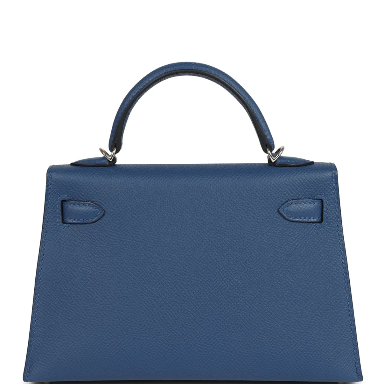 HERMES Kelly 20 Bleu Tie Epsom Electrum Hardware