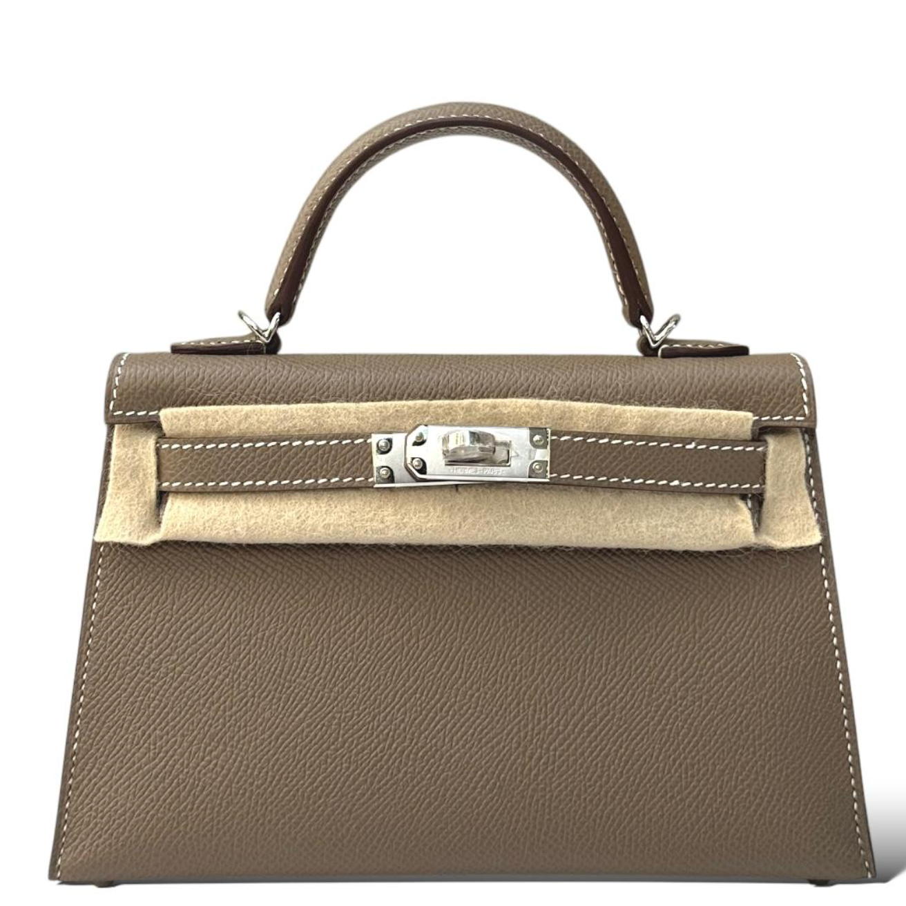 HERMES Kelly 20 Etoupe Epsom Palladium Hardware