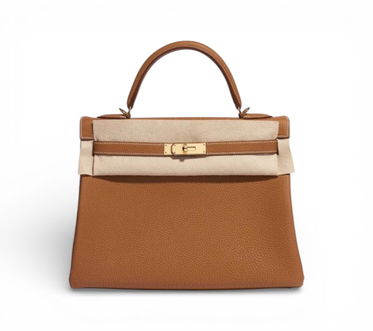HERMES Kelly 32 Gold Togo Gold Hardware
