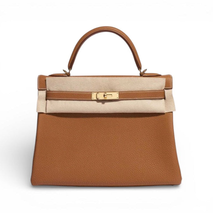 HERMES Kelly 32 Gold Togo Gold Hardware