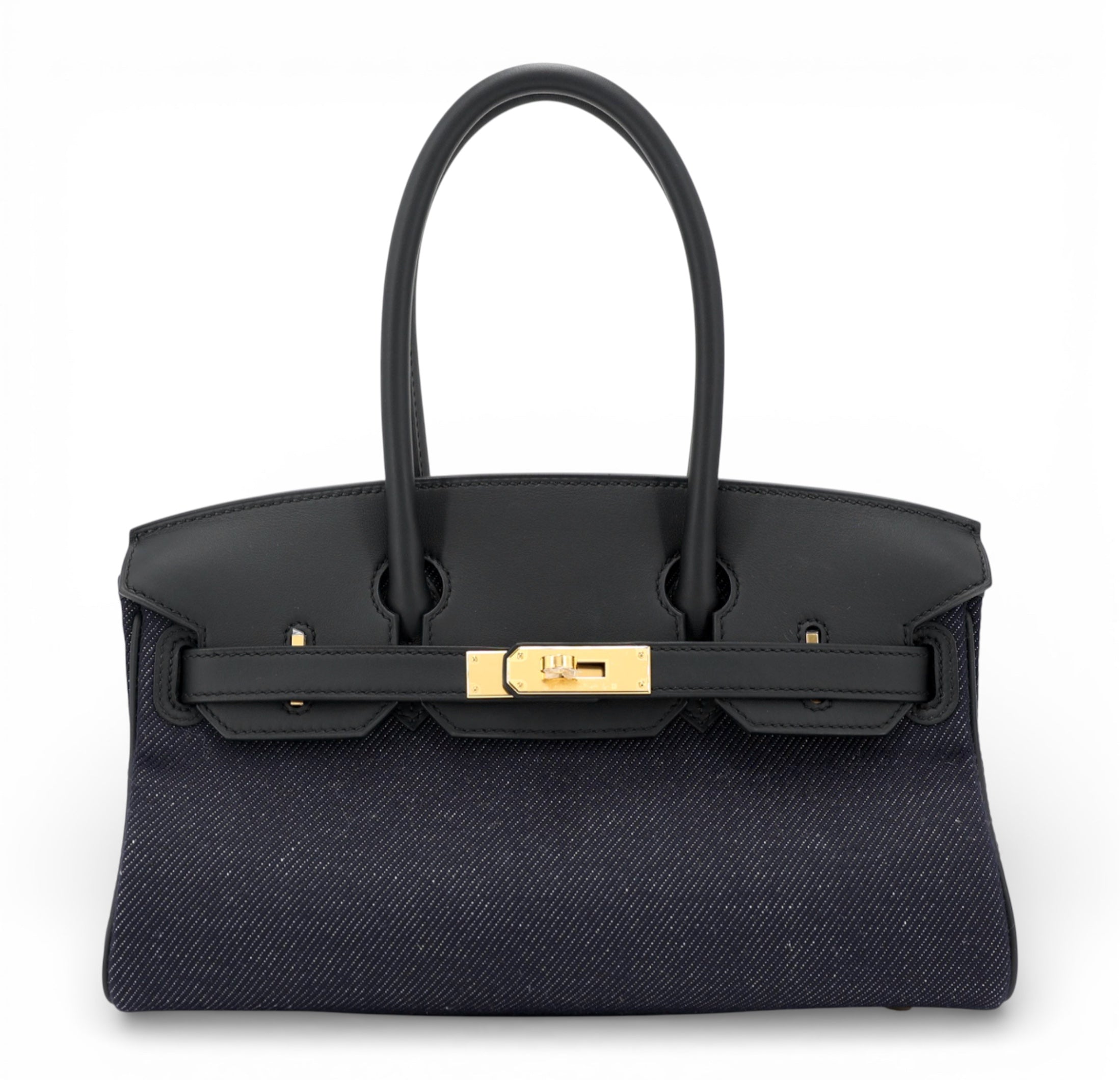 HERMES Birkin Shoulder 29 Jean / Bleu Indigo Swift Gold Hardware