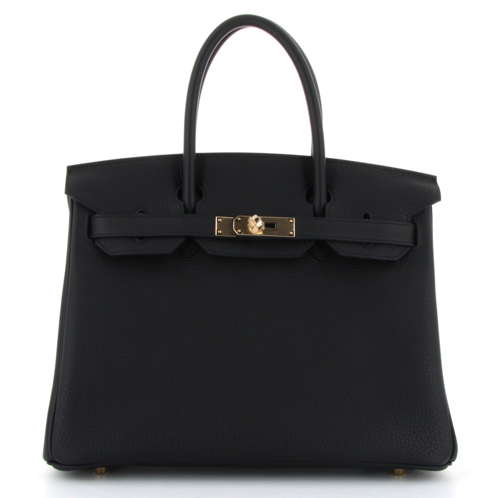 HERMES Birkin 30 Noir Togo Permabrass hardware