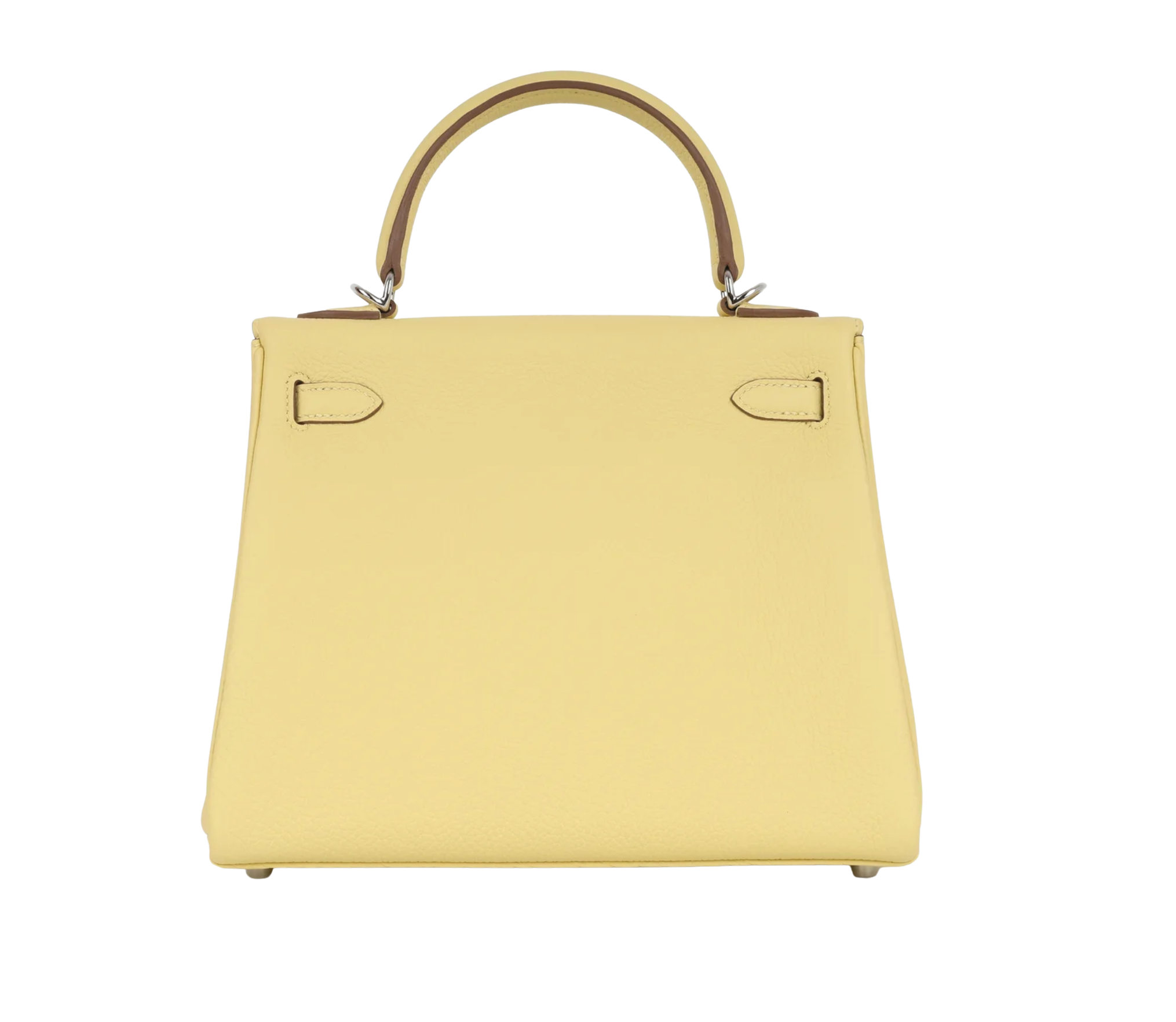 HERMES Kelly 25 Jaune Poussin Togo Retourne Palladium Hardware