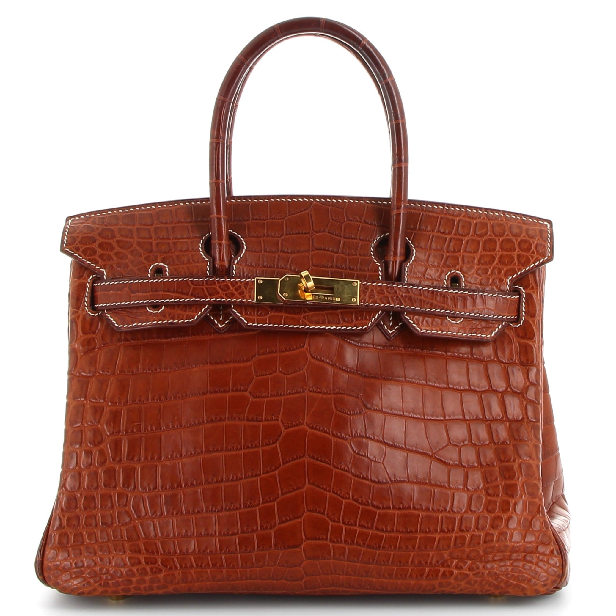 HERMÈS Birkin 30 Fauve Crocodile Matt Yellow Gold Hardware