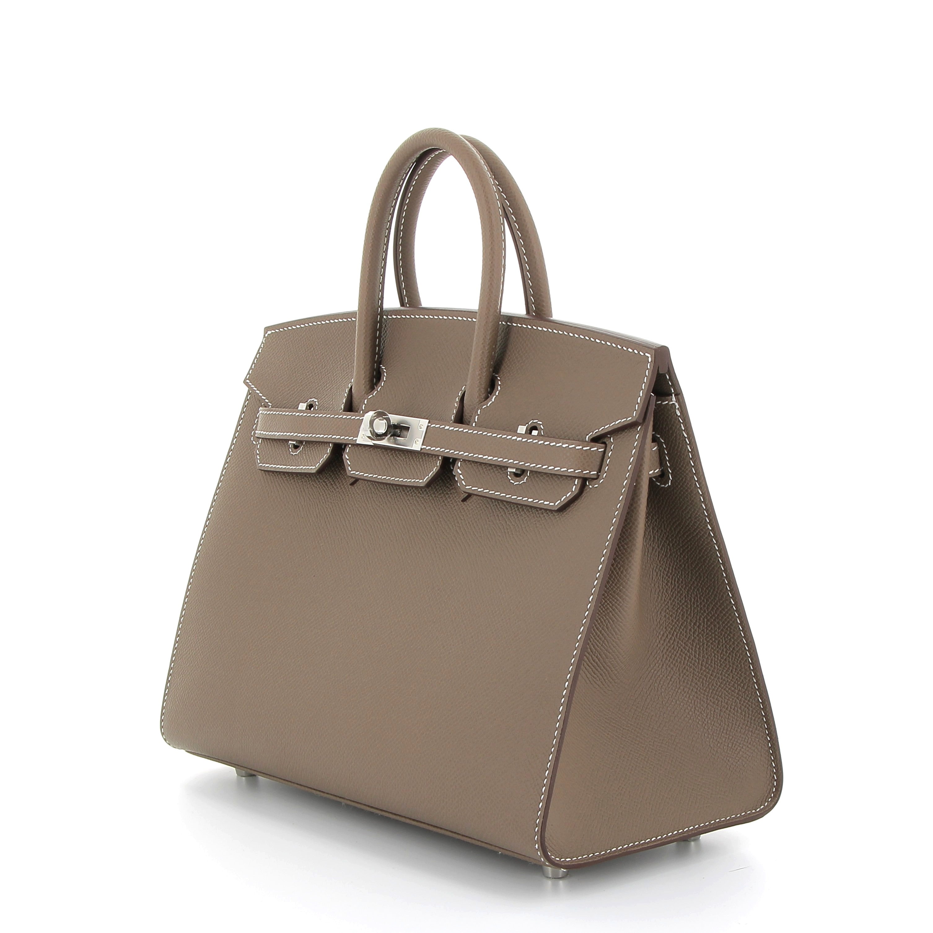 HERMES Birkin 25 Étoupe Epsom Sellier Palladium hardware